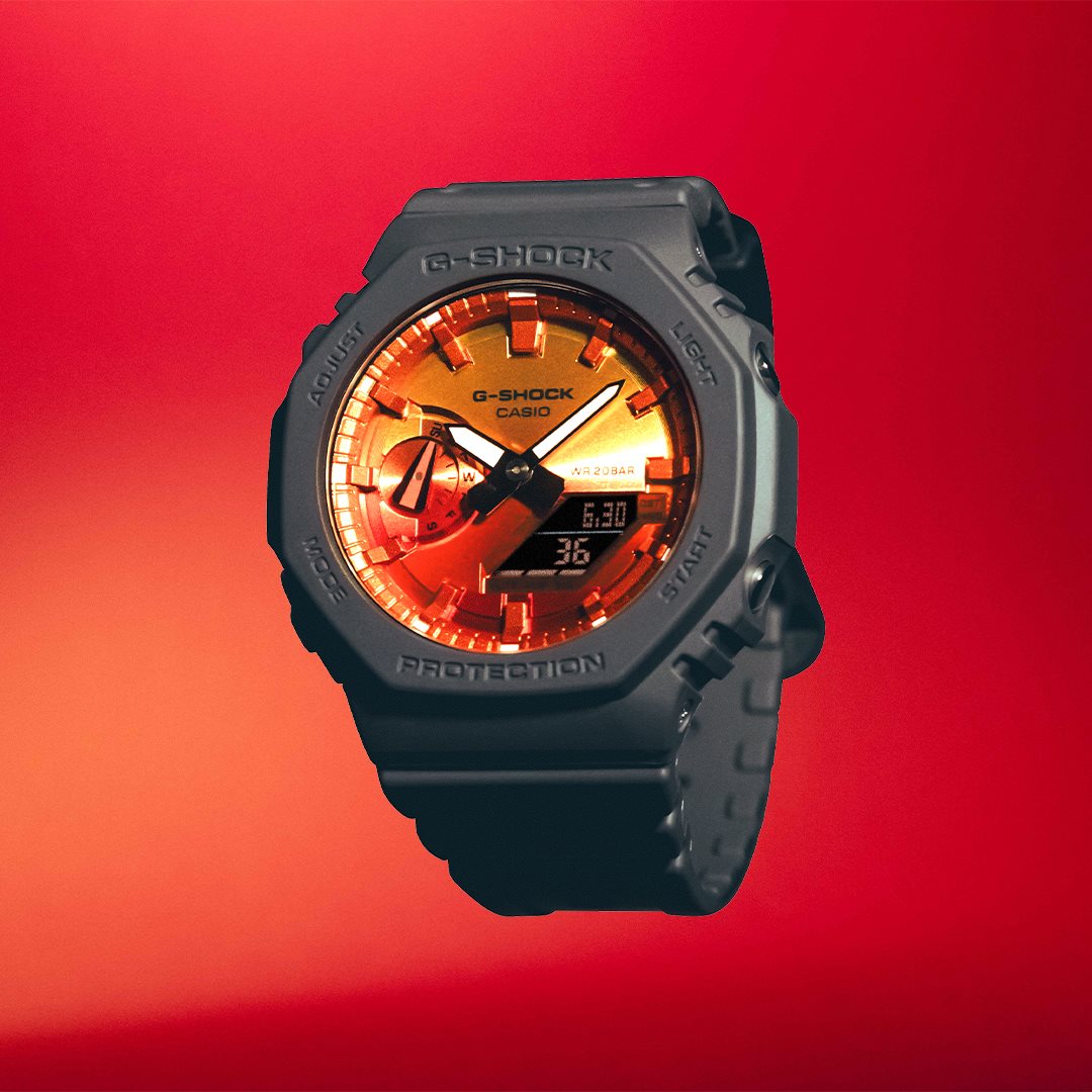 G-SHOCK カシオ Gショック CASIO アナデジ 腕時計 メンズ GA-2100FL-8AJF Flame inside フレイムオレンジ【2024 新作】