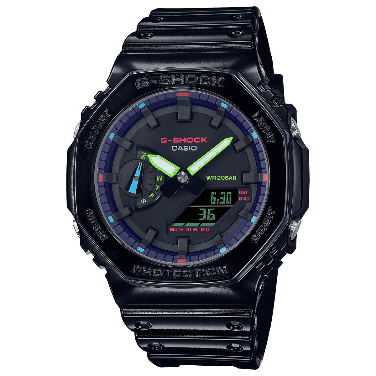 G-SHOCK アナデジ メンズ 限定モデル 腕時計 カシオ CASIO Gショック GA-2100RGB-1AJF Virtual Rainbow:Gamer’s RGB