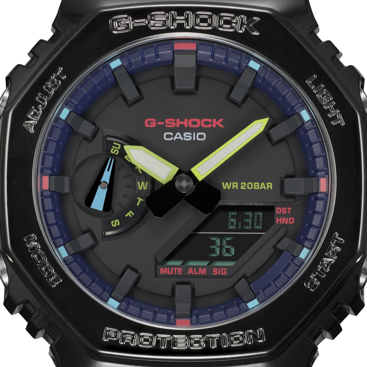 G-SHOCK アナデジ メンズ 限定モデル 腕時計 カシオ CASIO Gショック GA-2100RGB-1AJF Virtual Rainbow:Gamer’s RGB