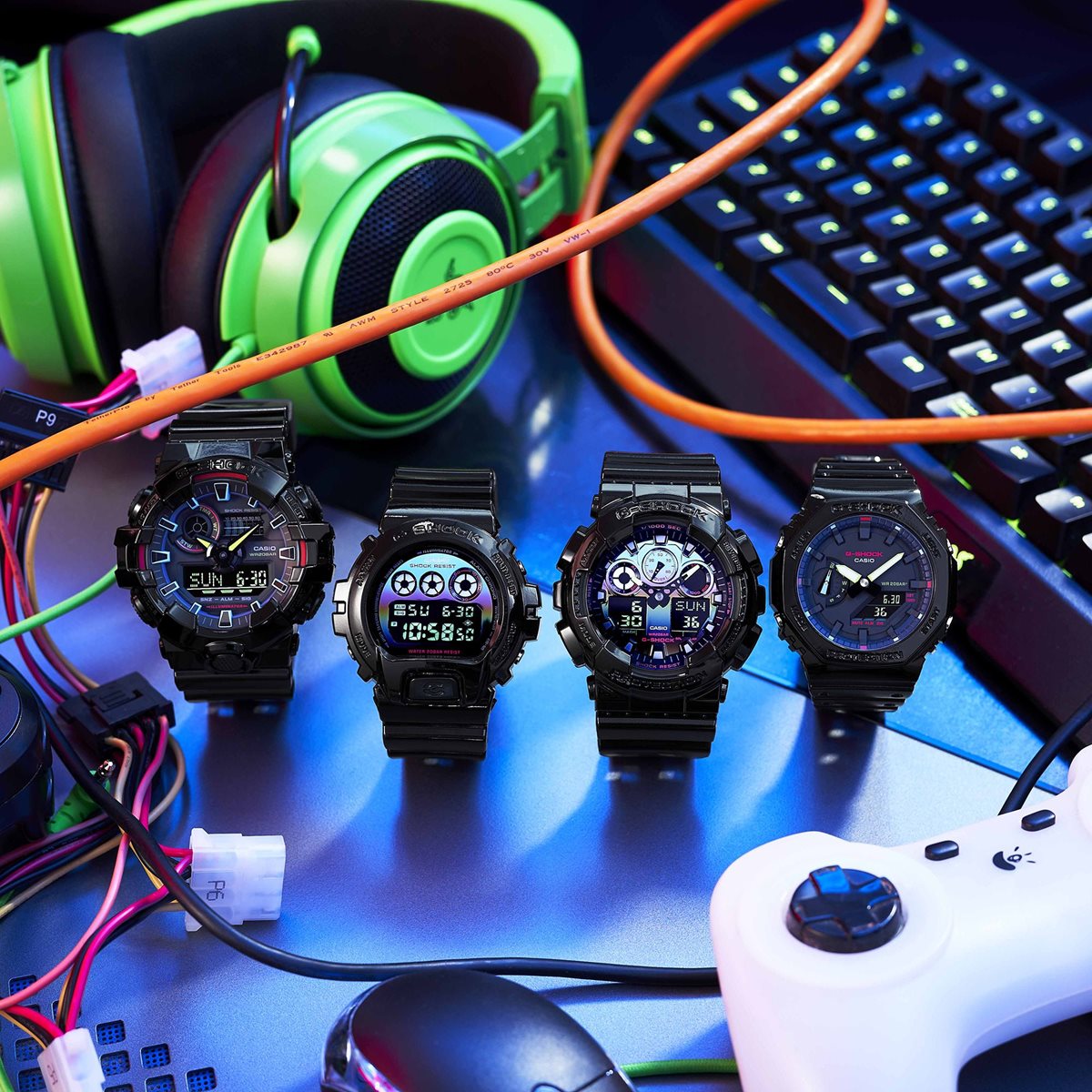 G-SHOCK アナデジ メンズ 限定モデル 腕時計 カシオ CASIO Gショック GA-2100RGB-1AJF Virtual Rainbow:Gamer’s RGB