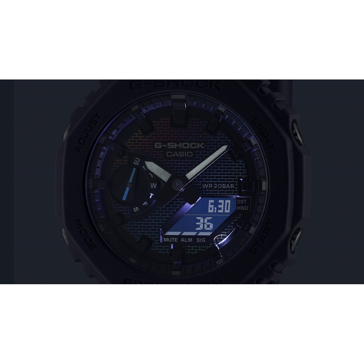 G-SHOCK カシオ Gショック CASIO アナデジ 腕時計 メンズ GA-2100RW-1AJF レインボーカラー レンガパターン デザイン【2024 新作】