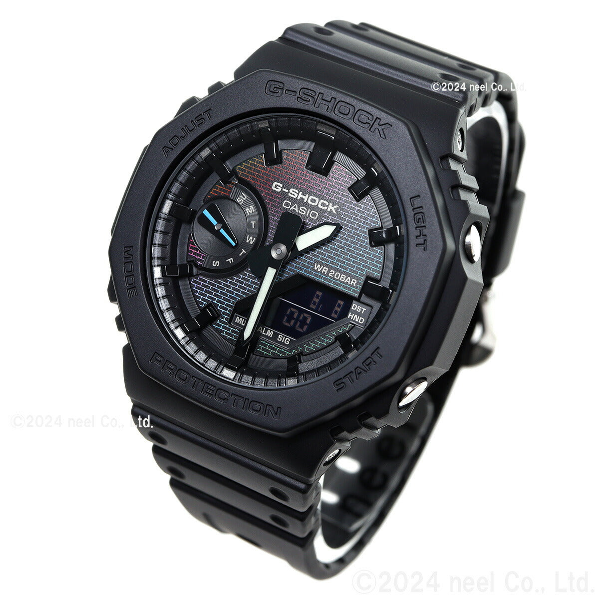 G-SHOCK カシオ Gショック CASIO アナデジ 腕時計 メンズ GA-2100RW-1AJF レインボーカラー レンガパターン デザイン【2024 新作】