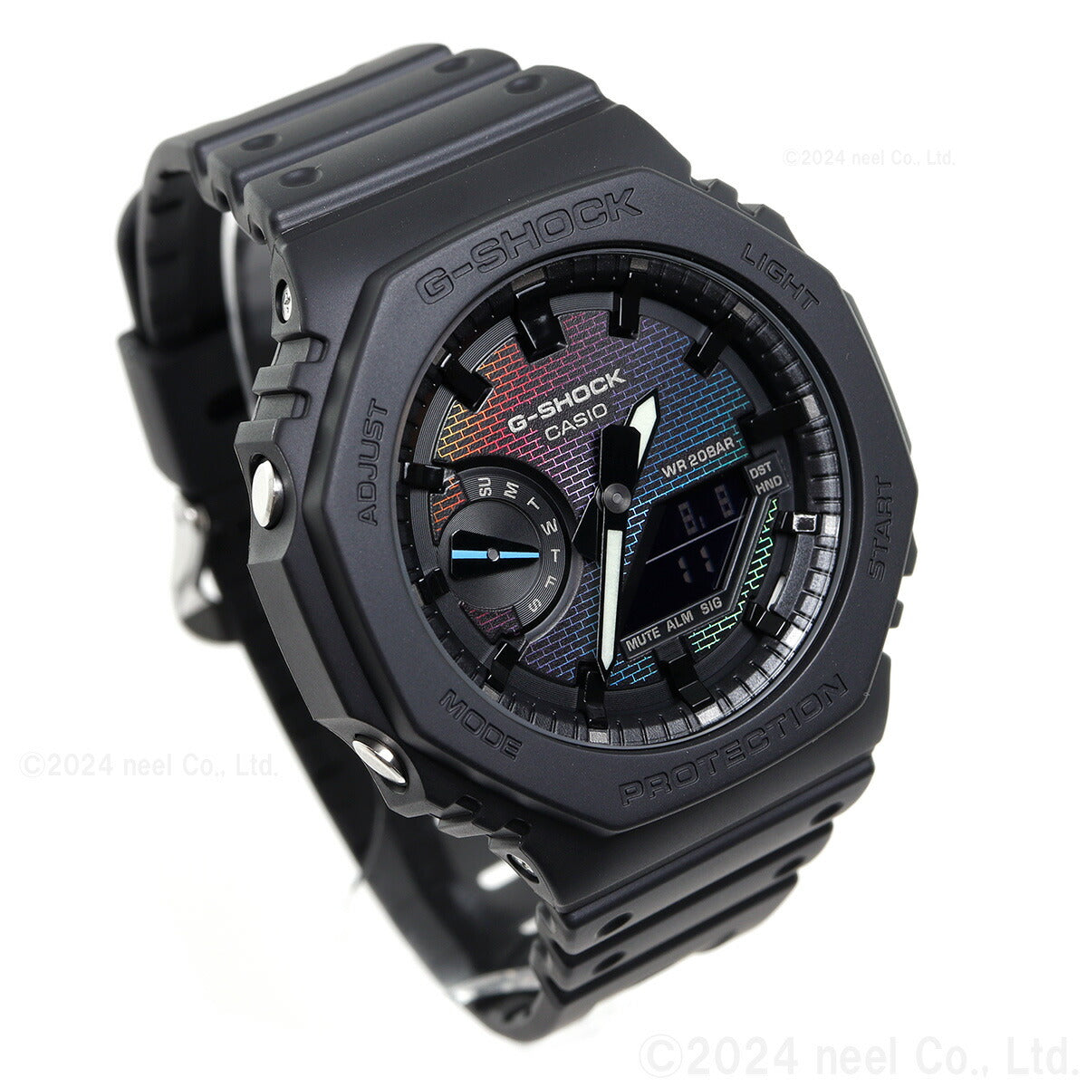 G-SHOCK カシオ Gショック CASIO アナデジ 腕時計 メンズ GA-2100RW-1AJF レインボーカラー レンガパターン デザイン【2024 新作】