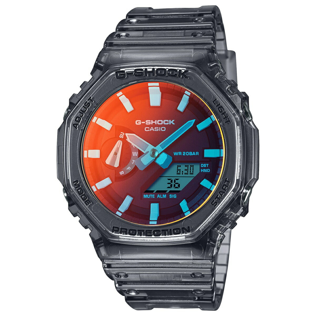 G-SHOCK カシオ Gショック CASIO アナデジ 腕時計 メンズ GA-2100TLS-8AJF BEACH TIME LAPSE Series グレースケルトン×オレンジ【2024 新作】