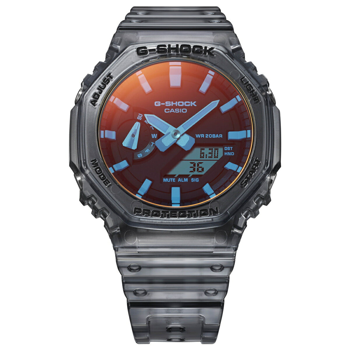 G-SHOCK カシオ Gショック CASIO アナデジ 腕時計 メンズ GA-2100TLS-8AJF BEACH TIME LAPSE Series グレースケルトン×オレンジ【2024 新作】