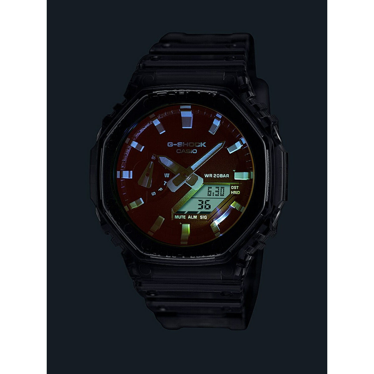 G-SHOCK カシオ Gショック CASIO アナデジ 腕時計 メンズ GA-2100TLS-8AJF BEACH TIME LAPSE Series グレースケルトン×オレンジ【2024 新作】