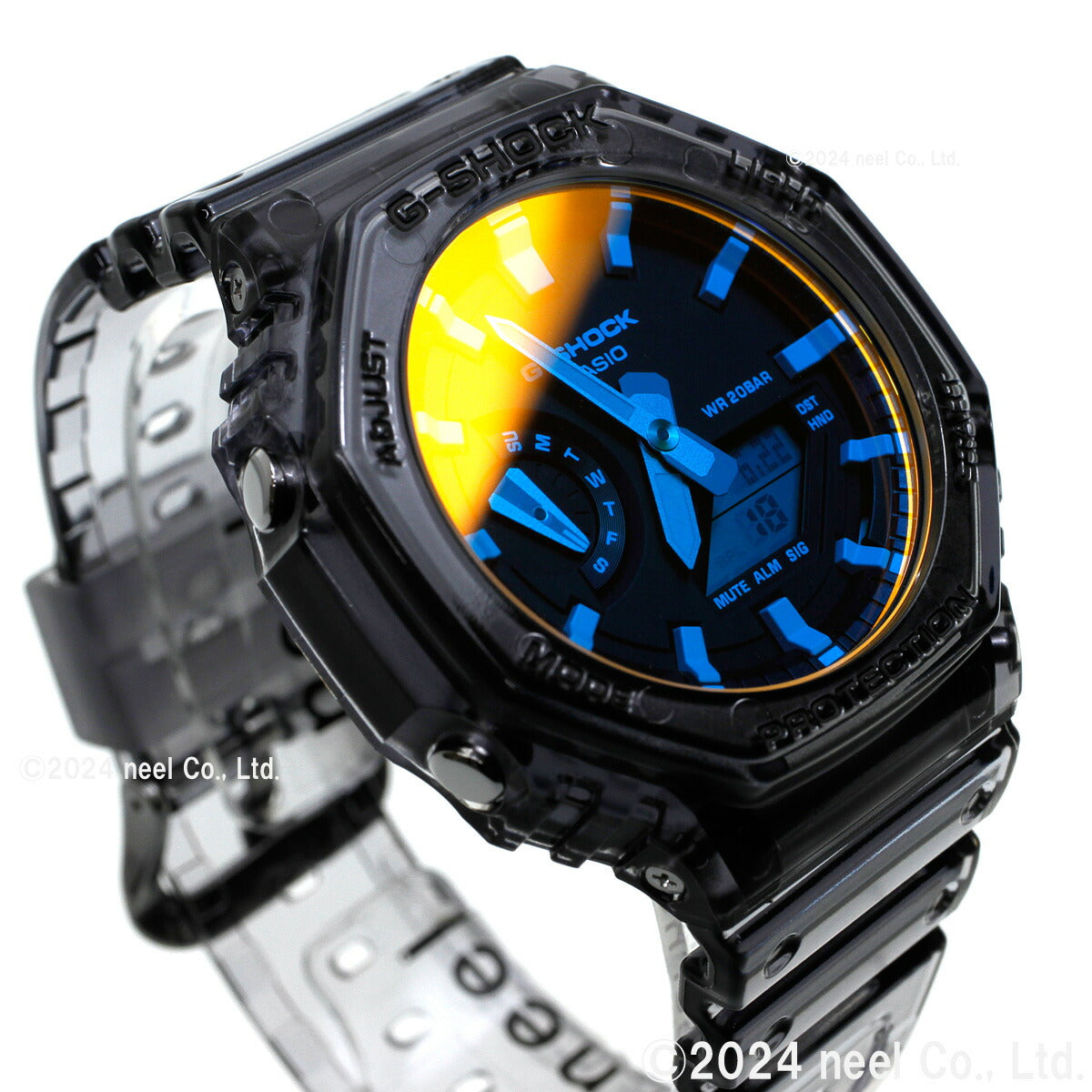 G-SHOCK カシオ Gショック CASIO アナデジ 腕時計 メンズ GA-2100TLS-8AJF BEACH TIME LAPSE Series グレースケルトン×オレンジ【2024 新作】