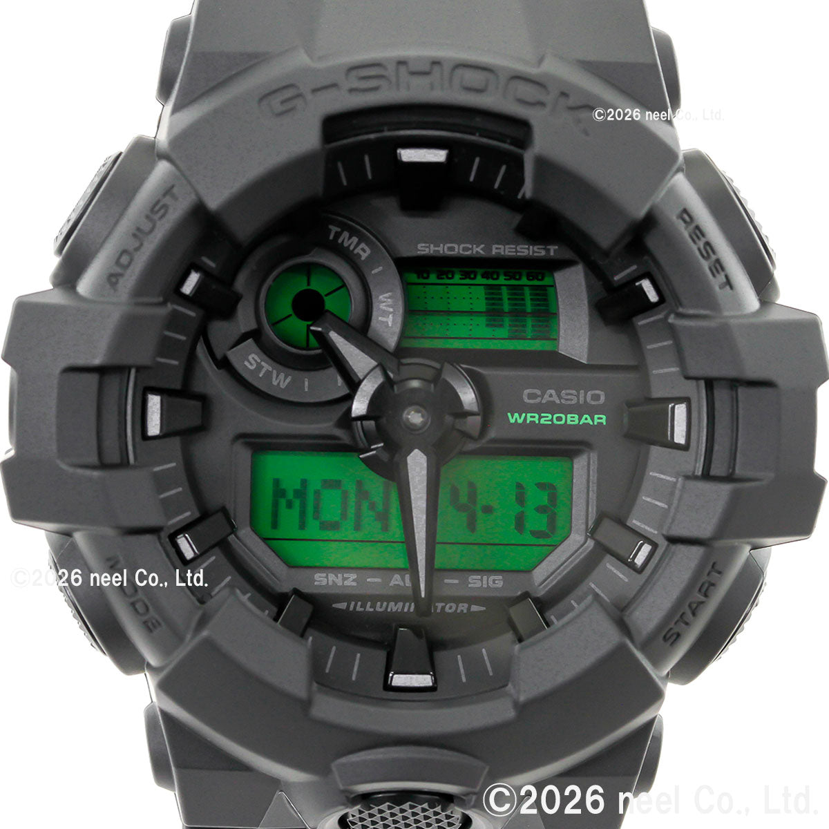 G-SHOCK アナデジ カシオ Gショック CASIO 腕時計 メンズ GA-700BEG-1AJF BLACK AND ELECTRO GREEN エレクトログリーン【2026 新作】