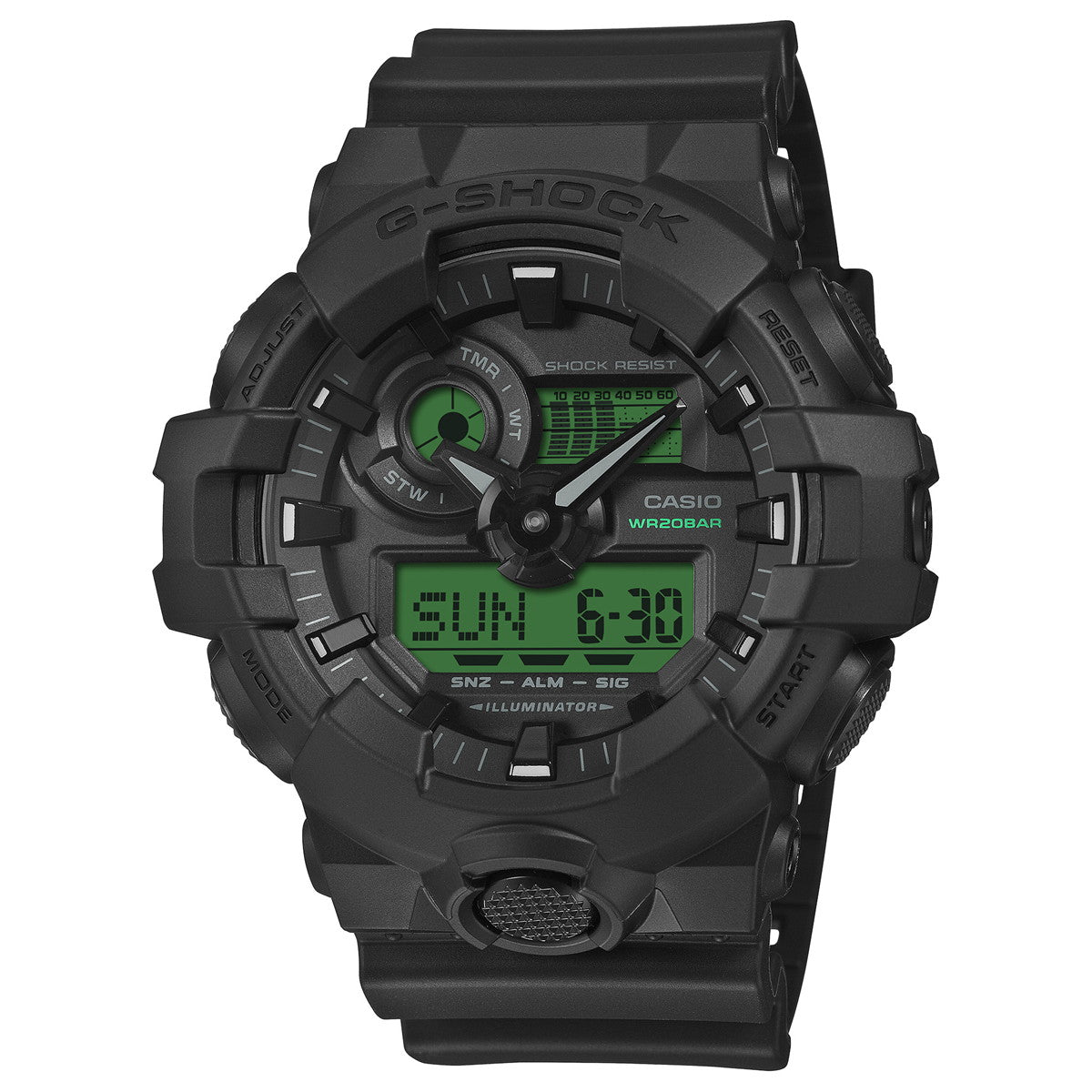 G-SHOCK アナデジ カシオ Gショック CASIO 腕時計 メンズ GA-700BEG-1AJF BLACK AND ELECTRO GREEN エレクトログリーン【2026 新作】