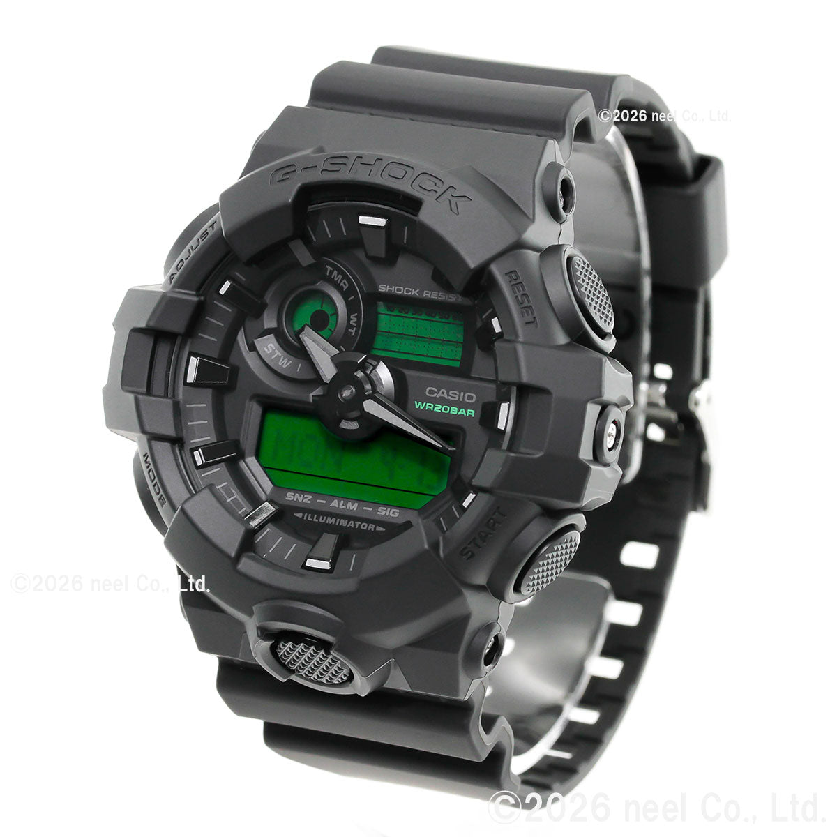 G-SHOCK アナデジ カシオ Gショック CASIO 腕時計 メンズ GA-700BEG-1AJF BLACK AND ELECTRO GREEN エレクトログリーン【2026 新作】