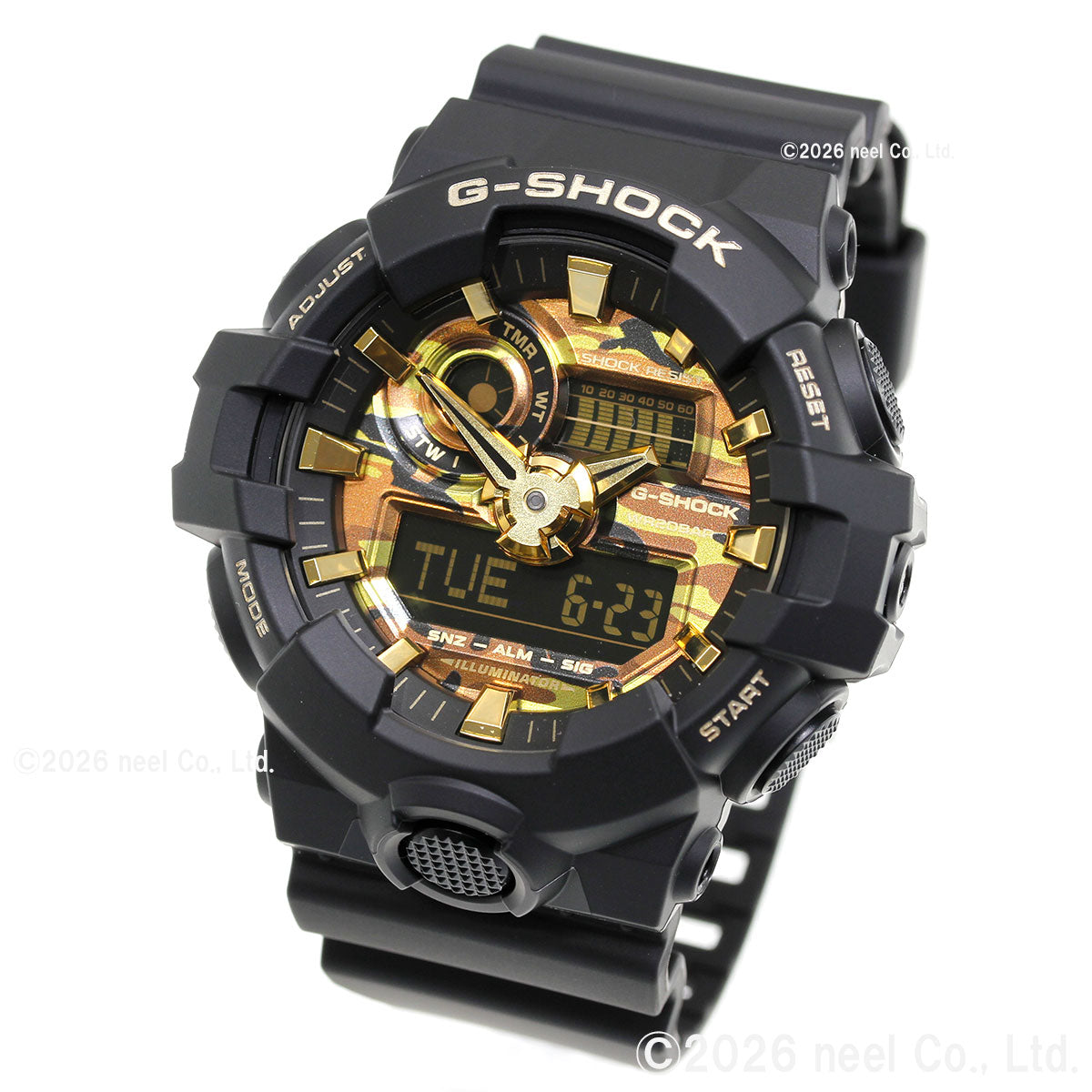 G-SHOCK カシオ Gショック CASIO アナデジ 腕時計 メンズ GA-700CF-1AJF BOLD CAMO Series CAMO AND GOLD【2026 新作】