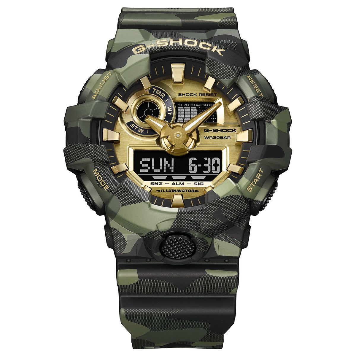 G-SHOCK カシオ Gショック CASIO アナデジ 腕時計 メンズ GA-700CMG-3AJF BOLD CAMO Series CAMO AND GOLD【2026 新作】