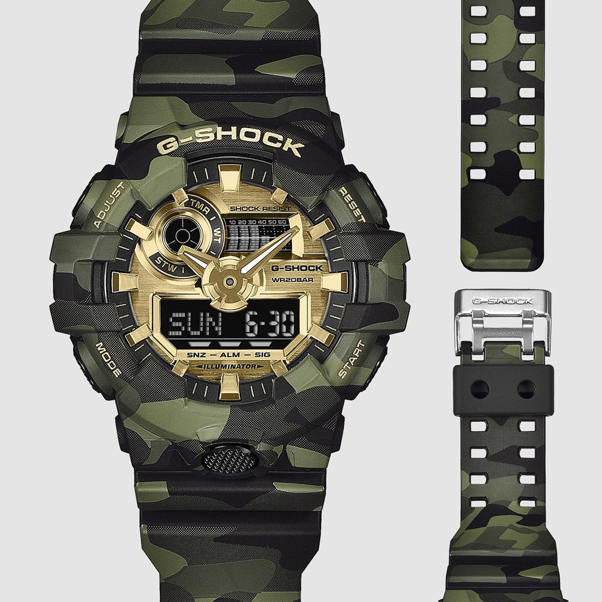 G-SHOCK カシオ Gショック CASIO アナデジ 腕時計 メンズ GA-700CMG-3AJF BOLD CAMO Series CAMO AND GOLD【2026 新作】