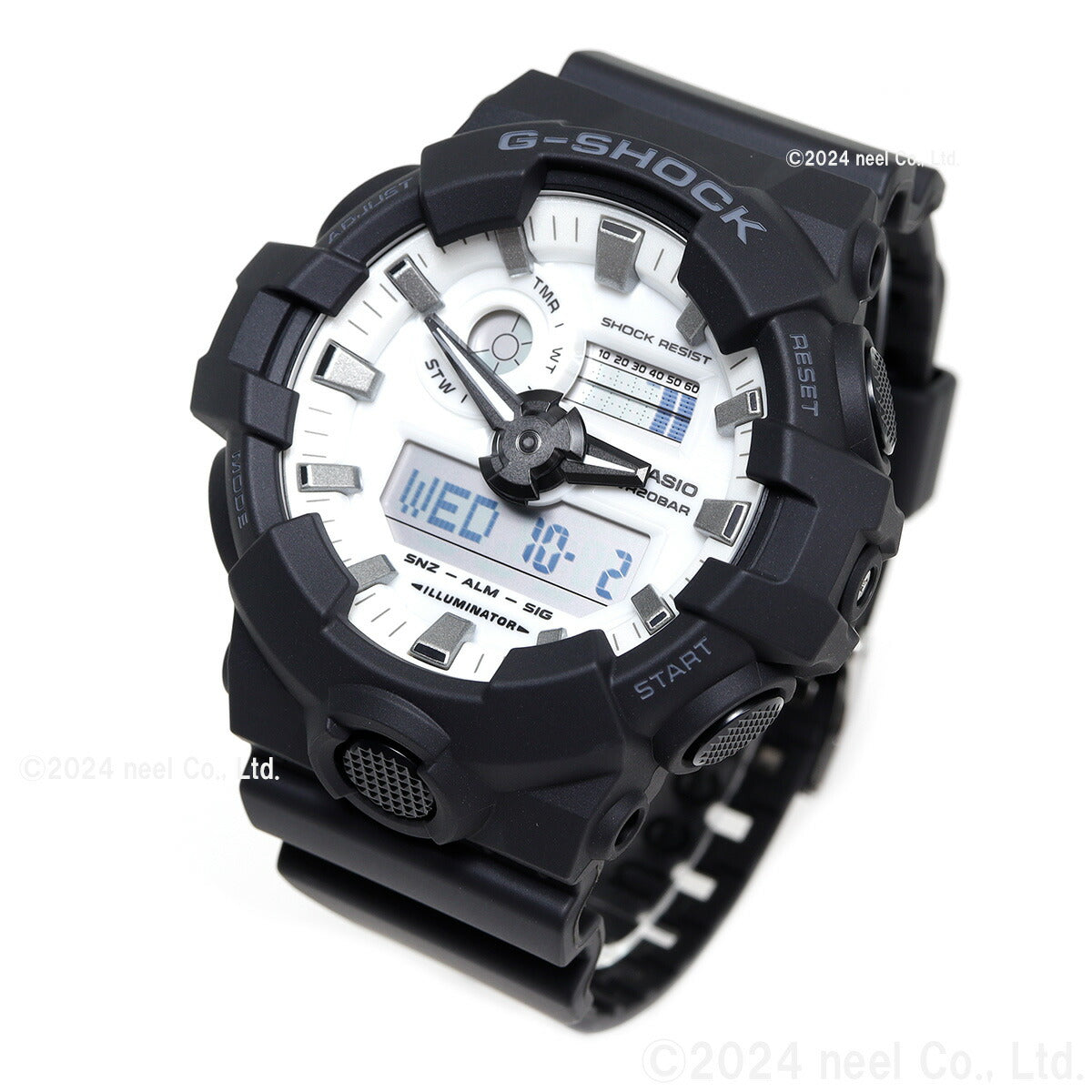 G-SHOCK アナデジ カシオ Gショック CASIO 腕時計 メンズ GA-700WD-1AJF Black and brilliant white シリーズ【2024 新作】