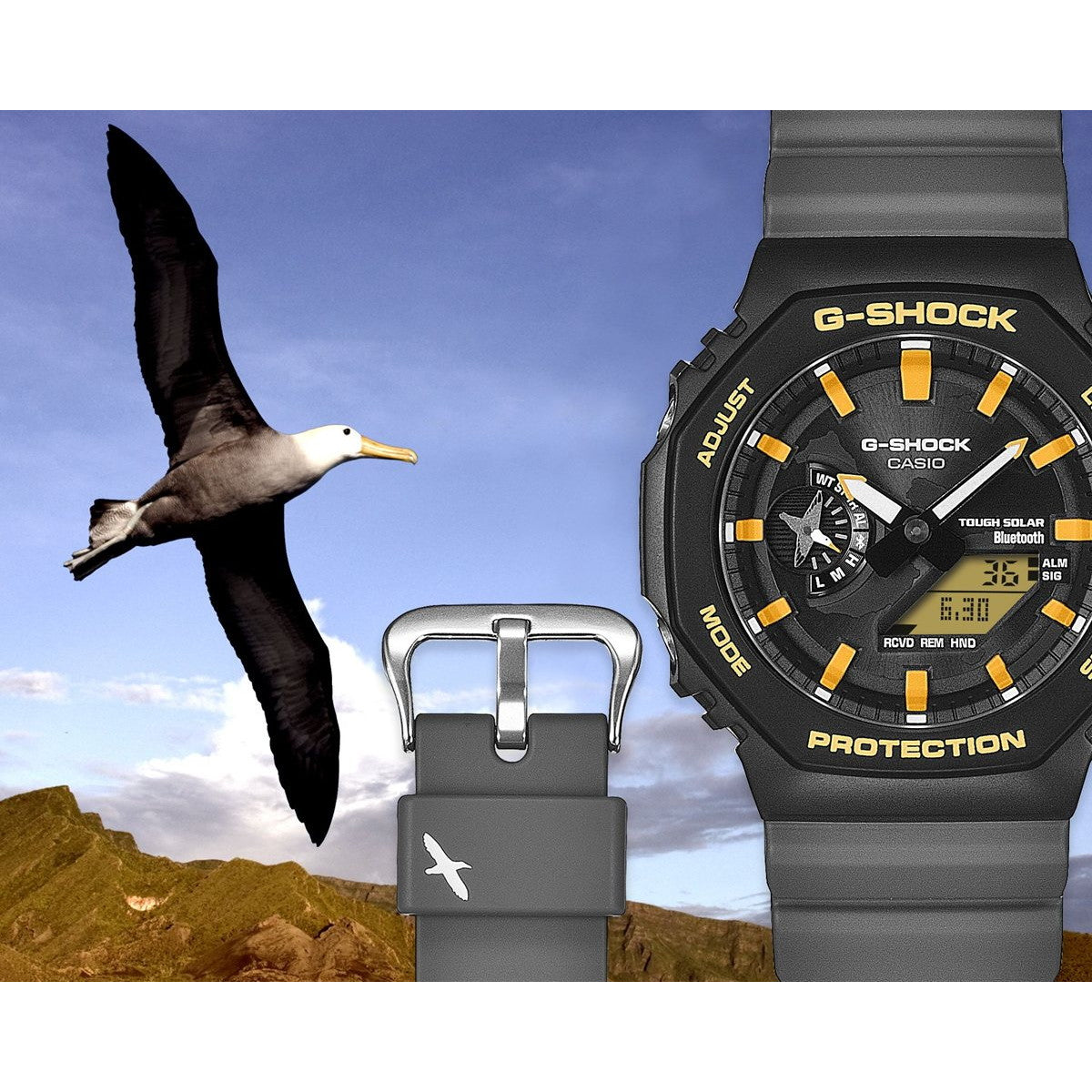 G-SHOCK カシオ Gショック CASIO ソーラー Charles Darwin Foundation コラボ 限定 アナデジ 腕時計 メンズ GA-B2100DF-1AJR ガラパゴスアホウドリ【2025 新作】