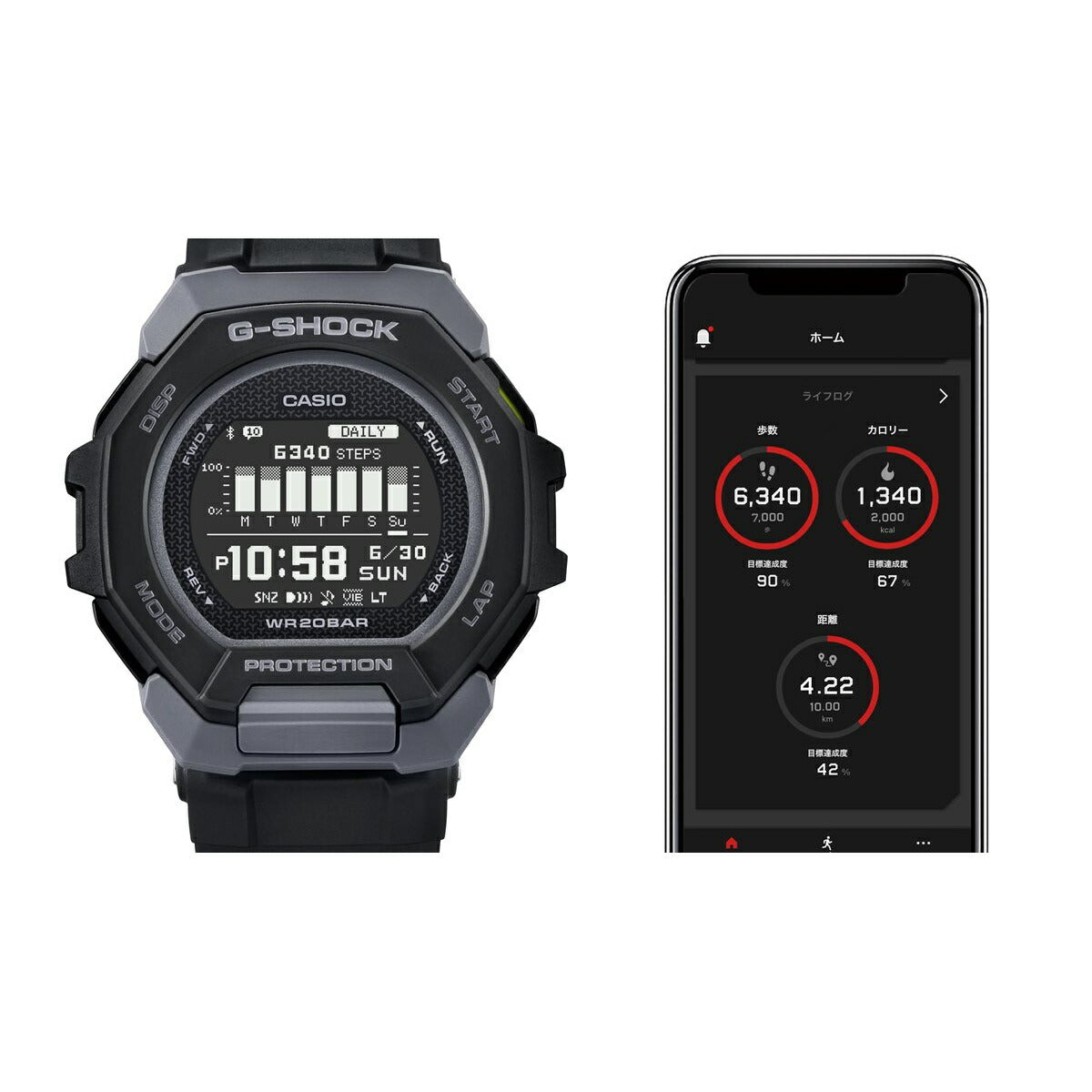 G-SHOCK G-SQUAD カシオ Gショック ジースクワッド CASIO GBD-300-1JF Bluetooth搭載 GPS 腕時計 メンズ スマートフォンリンク【2024 新作】