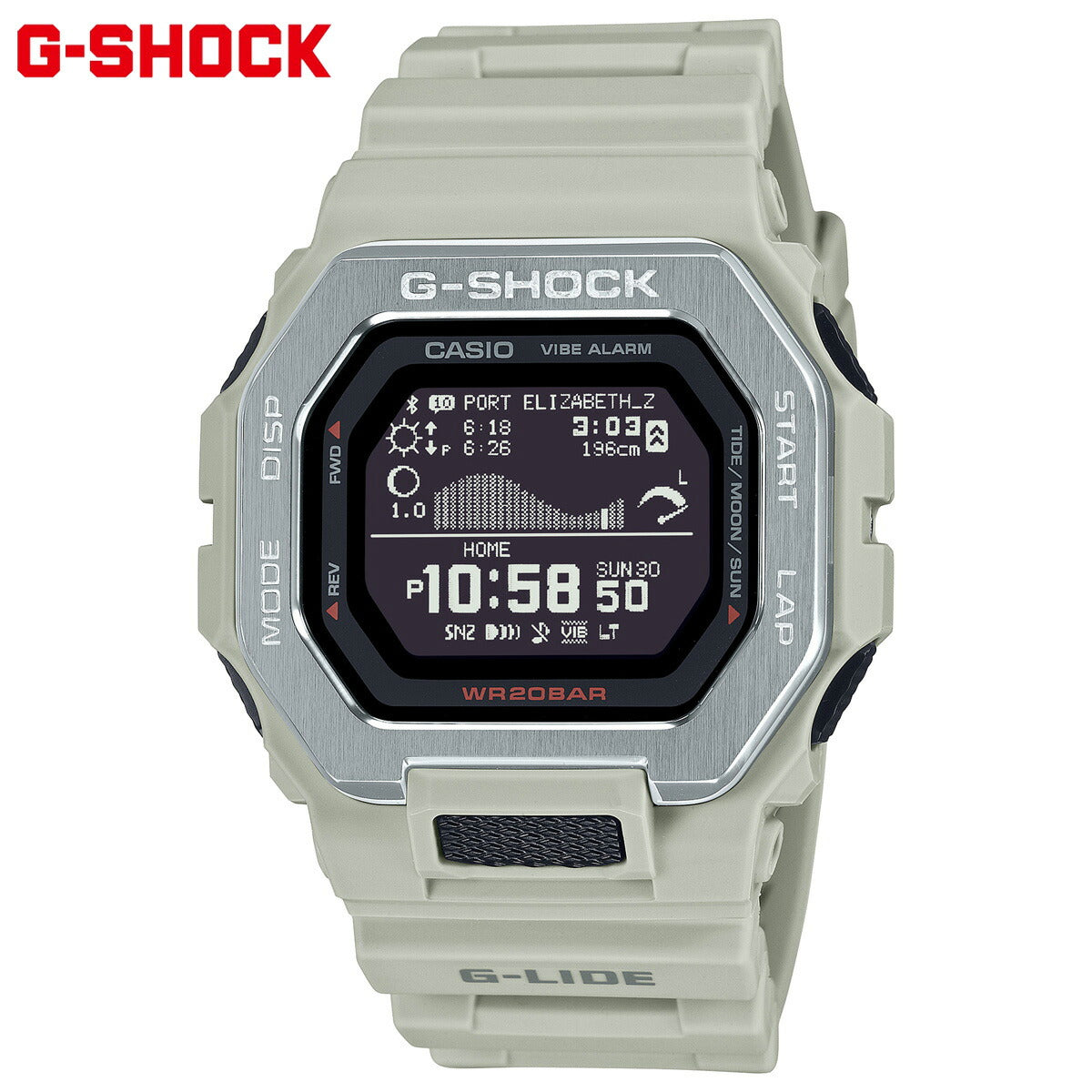 G-SHOCK カシオ G-LIDE Gショック Gライド デジタル 腕時計 メンズ CASIO GBX-100-8JF ベージュ 砂浜 イメージ【2024 新作】