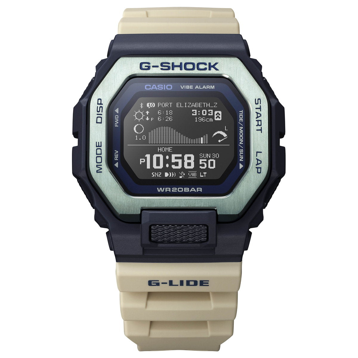 G-SHOCK カシオ G-LIDE Gショック Gライド デジタル 腕時計 メンズ CASIO GBX-100TT-2JF タイムトラベル サーフィン イメージ