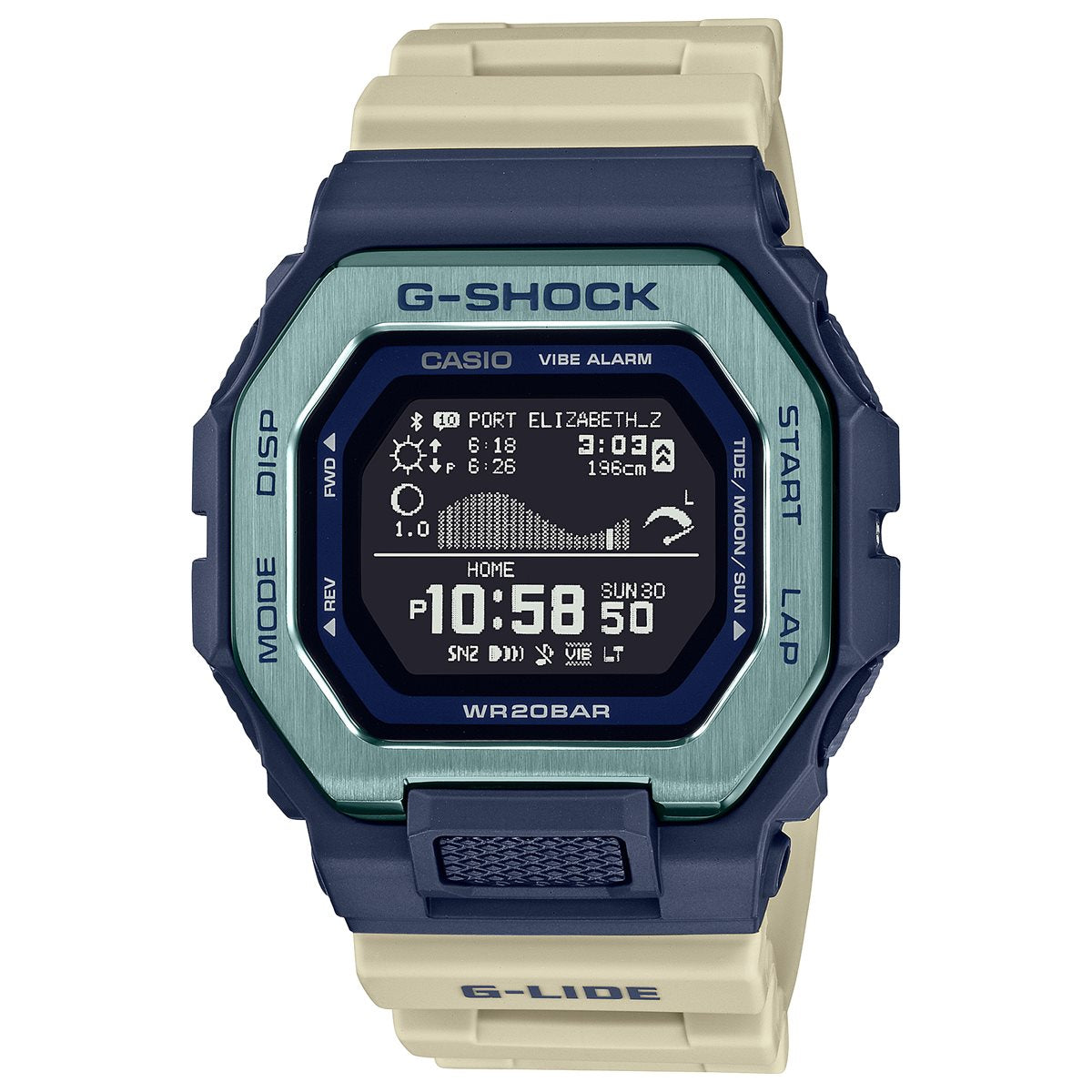 G-SHOCK カシオ G-LIDE Gショック Gライド デジタル 腕時計 メンズ CASIO GBX-100TT-2JF タイムトラベル サーフィン イメージ