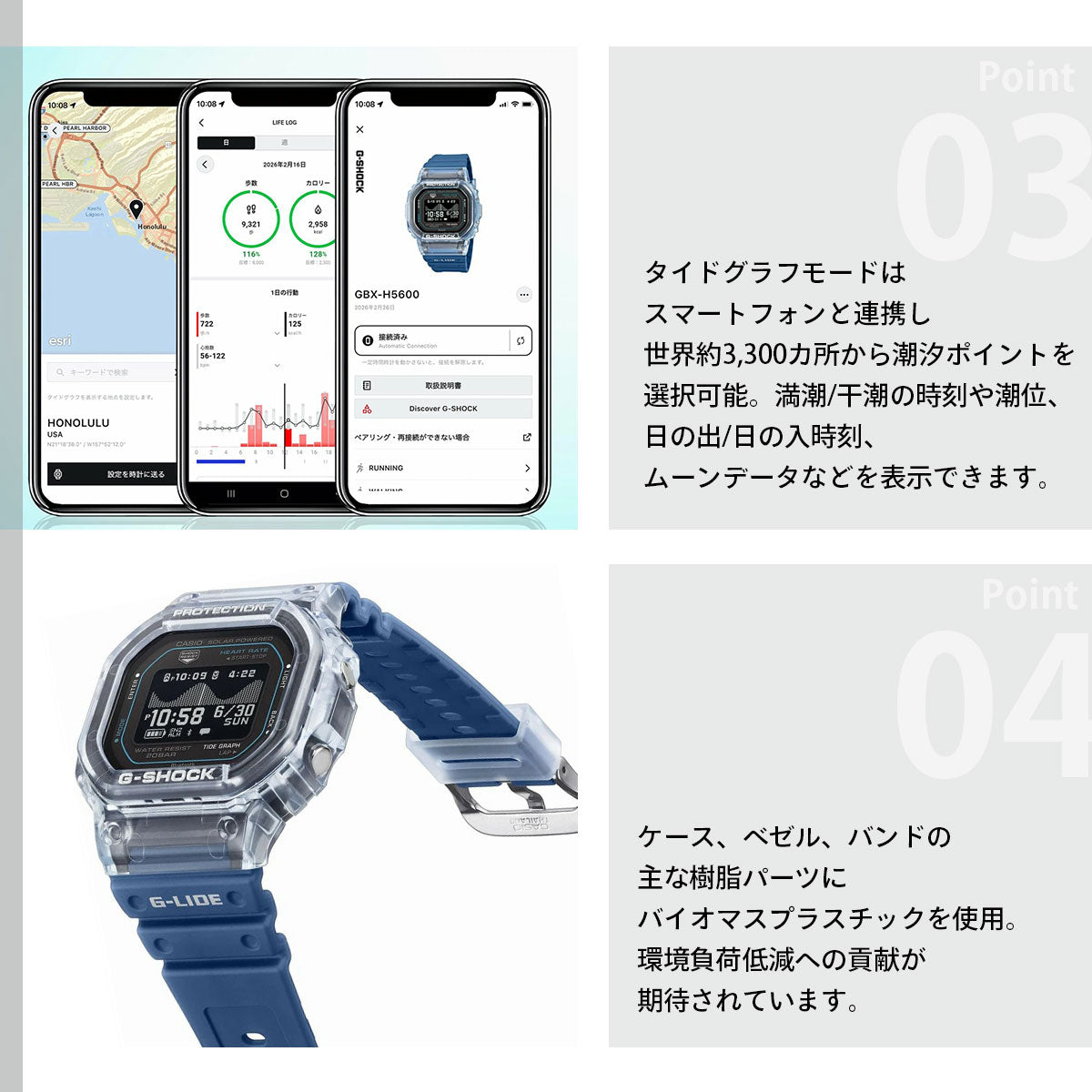 G-SHOCK カシオ G-LIDE Gショック Gライド デジタル 腕時計 メンズ CASIO GBX-H5600-2JR ブルー【2026 新作】