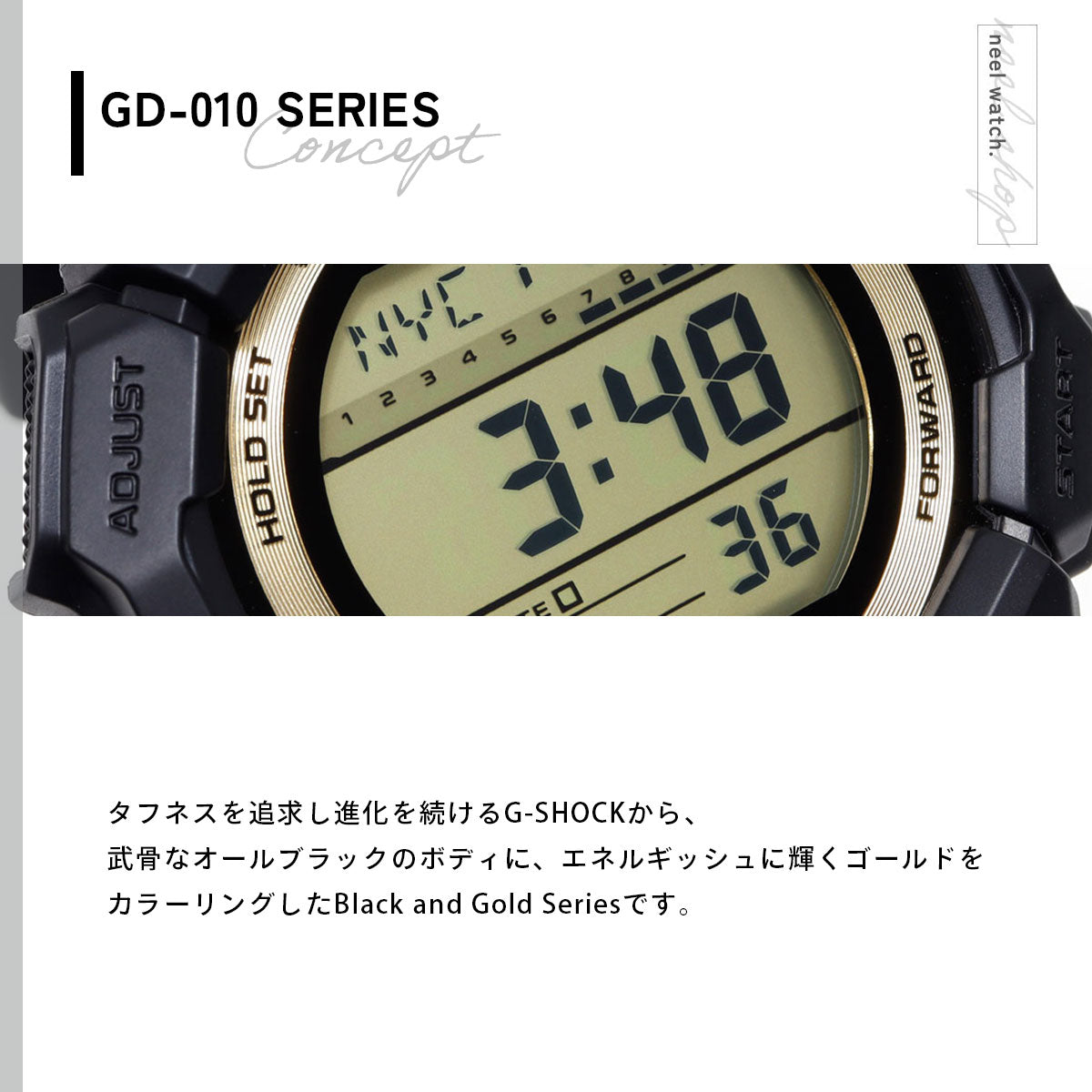 G-SHOCK デジタル カシオ Gショック CASIO 腕時計 メンズ GD-010GB-1A9JF Black and Gold Series【2025 新作】