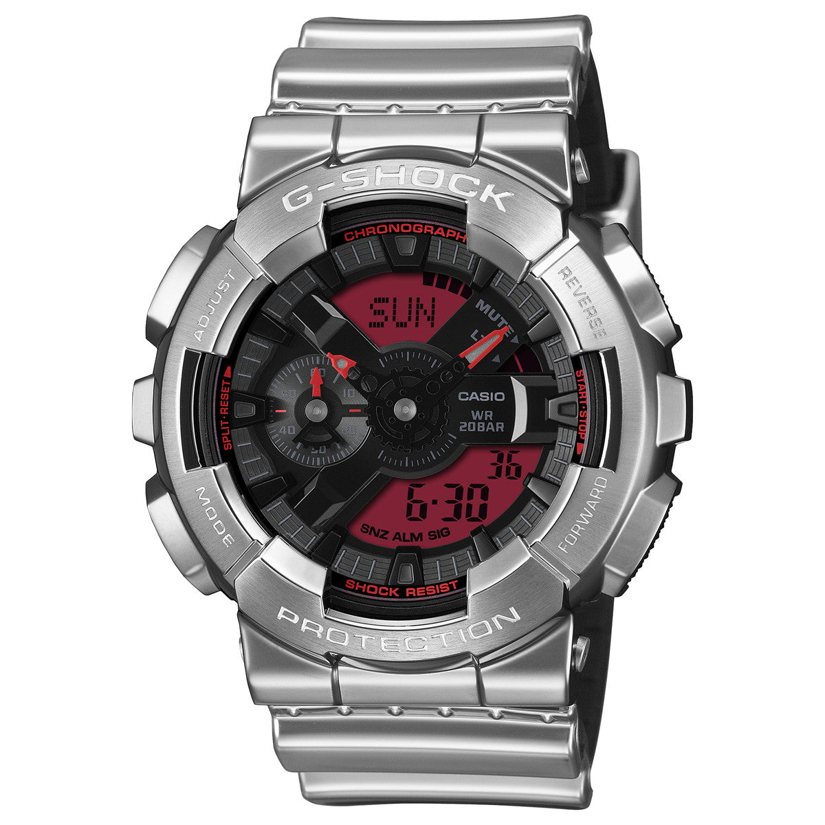 G-SHOCK カシオ Gショック CASIO メンズ 腕時計 アナデジ GM-110YRA-8AJF FINE METALLIC SERIES シルバー メタルベゼル【2026 新作】