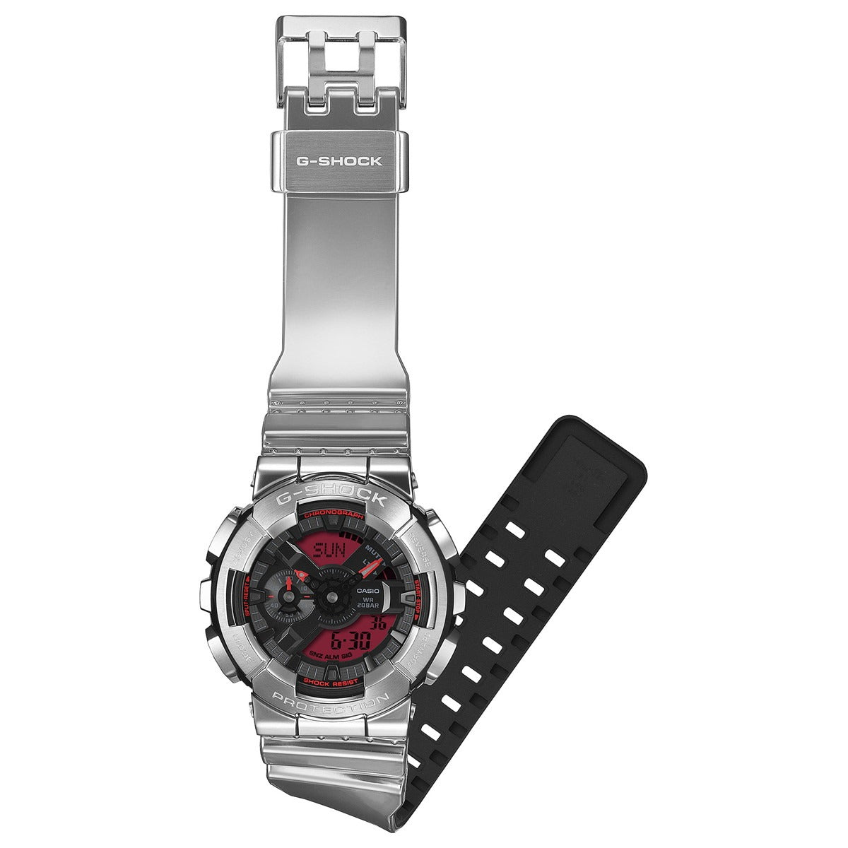 G-SHOCK カシオ Gショック CASIO メンズ 腕時計 アナデジ GM-110YRA-8AJF FINE METALLIC SERIES シルバー メタルベゼル【2026 新作】