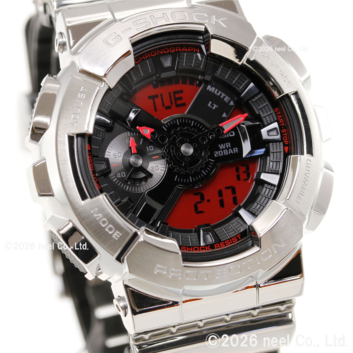 G-SHOCK カシオ Gショック CASIO メンズ 腕時計 アナデジ GM-110YRA-8AJF FINE METALLIC SERIES シルバー メタルベゼル【2026 新作】