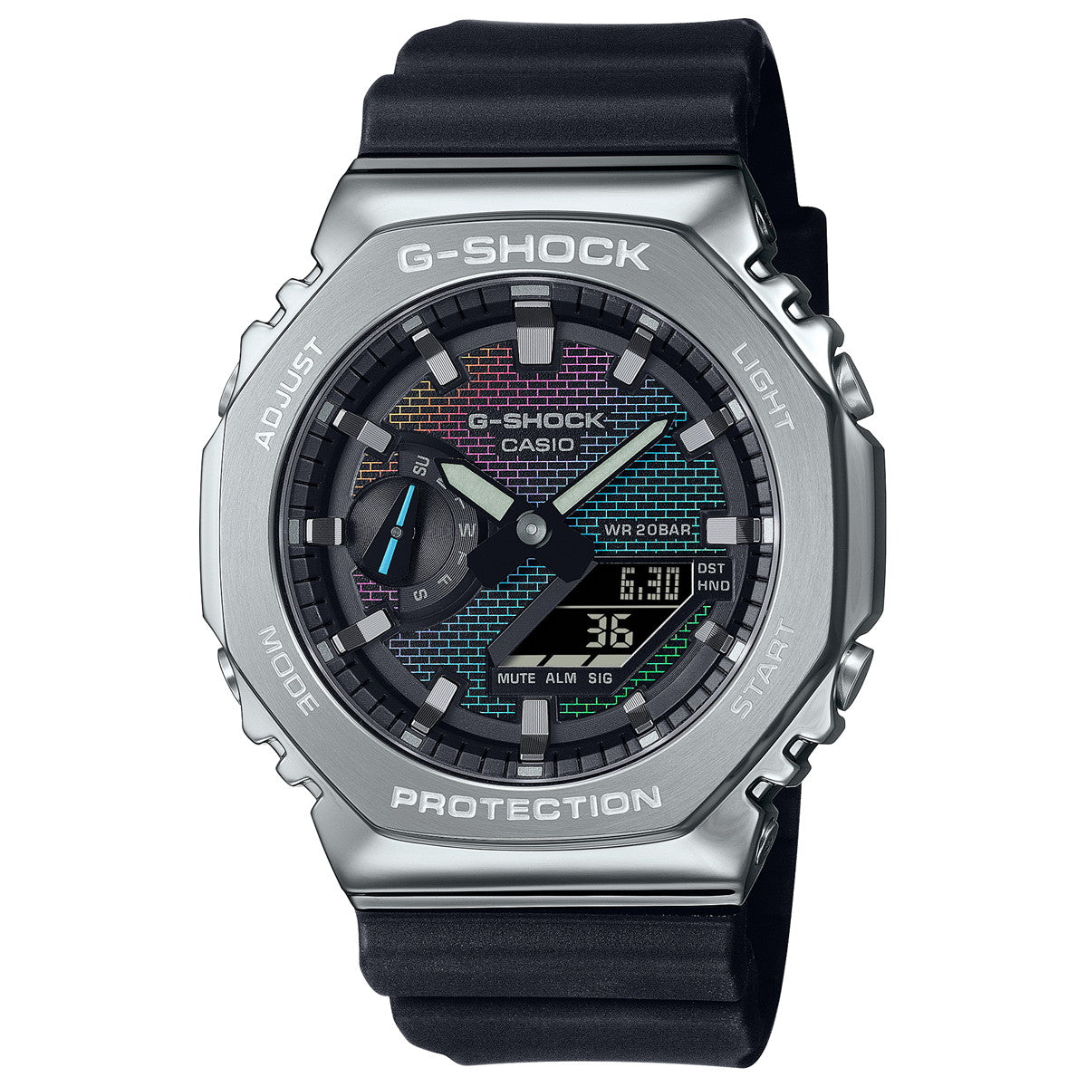 G-SHOCK カシオ Gショック CASIO アナデジ 腕時計 メンズ GM-2100RW-1AJF レインボーカラー レンガパターン デザイン メタルカバー【2024 新作】