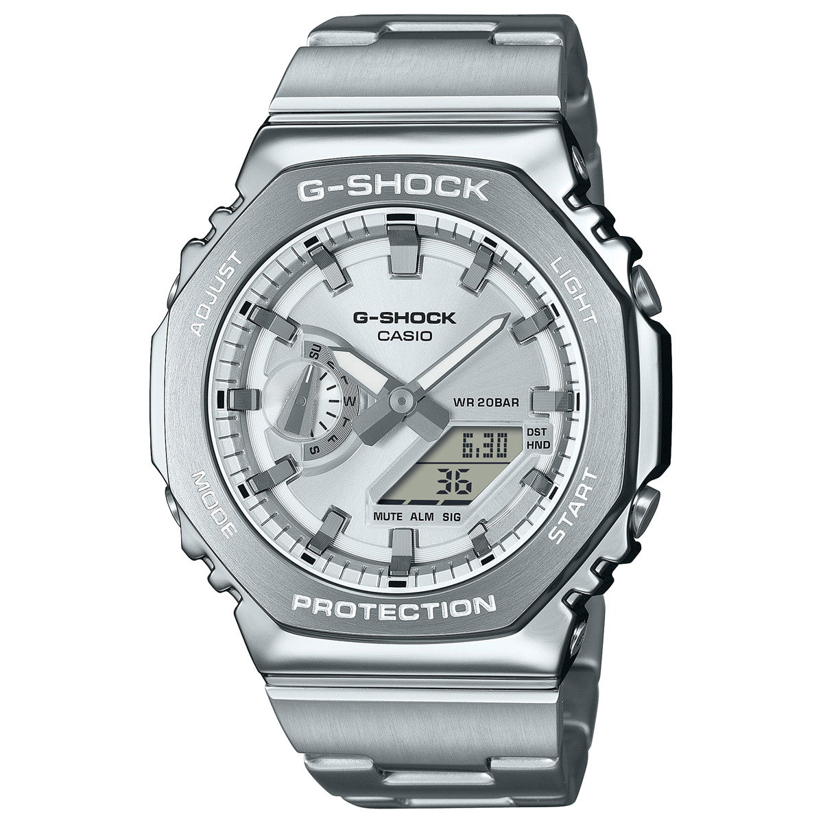 G-SHOCK アナデジ メンズ 腕時計 カシオ CASIO GM-2110D-7AJF シルバー メタルベゼル＆メタルバンド【2024 新作】