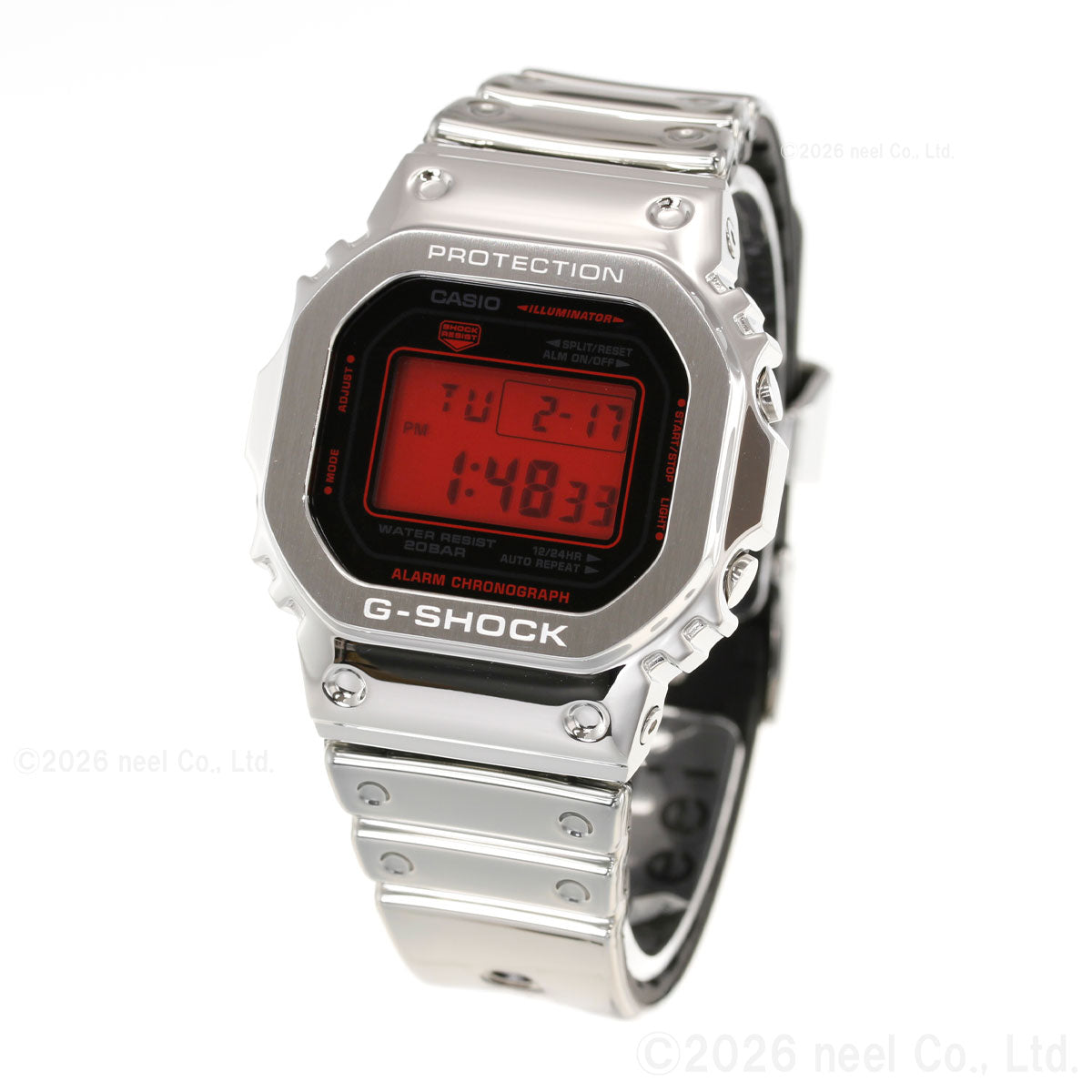 G-SHOCK デジタル カシオ Gショック CASIO 腕時計 メンズ GM-5600YRA-8JF FINE METALLIC SERIES シルバー メタルベゼル【2026 新作】