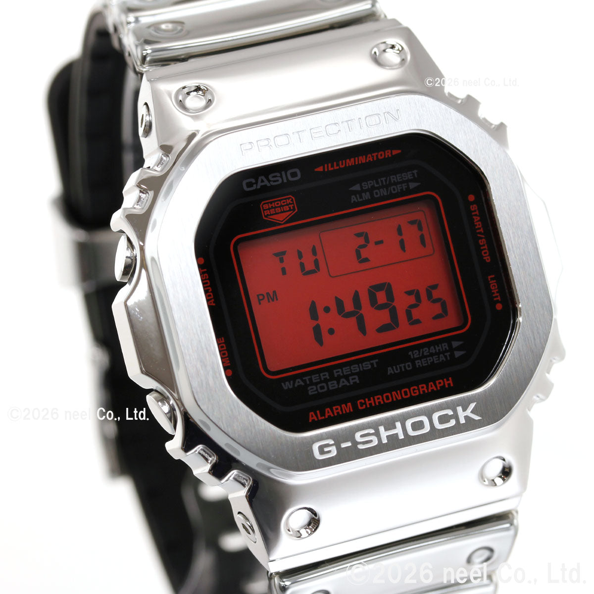 G-SHOCK デジタル カシオ Gショック CASIO 腕時計 メンズ GM-5600YRA-8JF FINE METALLIC SERIES シルバー メタルベゼル【2026 新作】