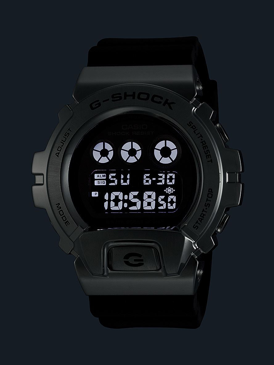 G-SHOCK デジタル カシオ Gショック CASIO 腕時計 メンズ GM-6900U-1JF ブラック シルバー メタルカバー LEDバックライト