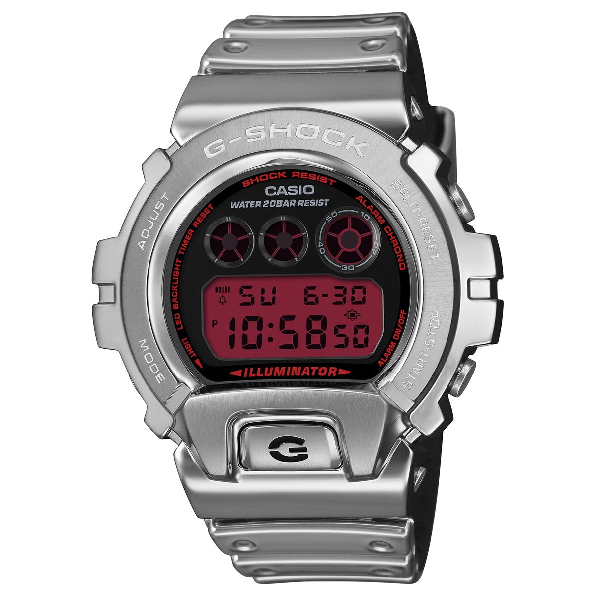 G-SHOCK デジタル カシオ Gショック CASIO 腕時計 メンズ GM-6900YRA-8JF FINE METALLIC SERIES シルバー メタルベゼル【2026 新作】