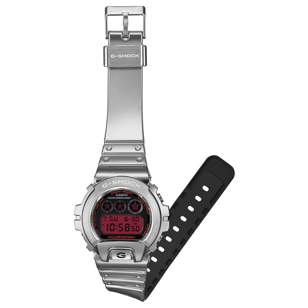 G-SHOCK デジタル カシオ Gショック CASIO 腕時計 メンズ GM-6900YRA-8JF FINE METALLIC SERIES シルバー メタルベゼル【2026 新作】