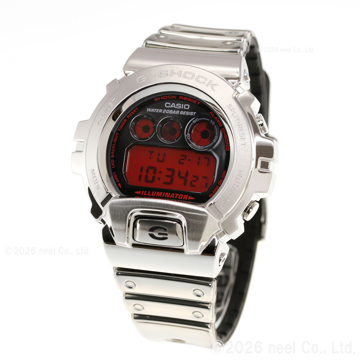 G-SHOCK デジタル カシオ Gショック CASIO 腕時計 メンズ GM-6900YRA-8JF FINE METALLIC SERIES シルバー メタルベゼル【2026 新作】