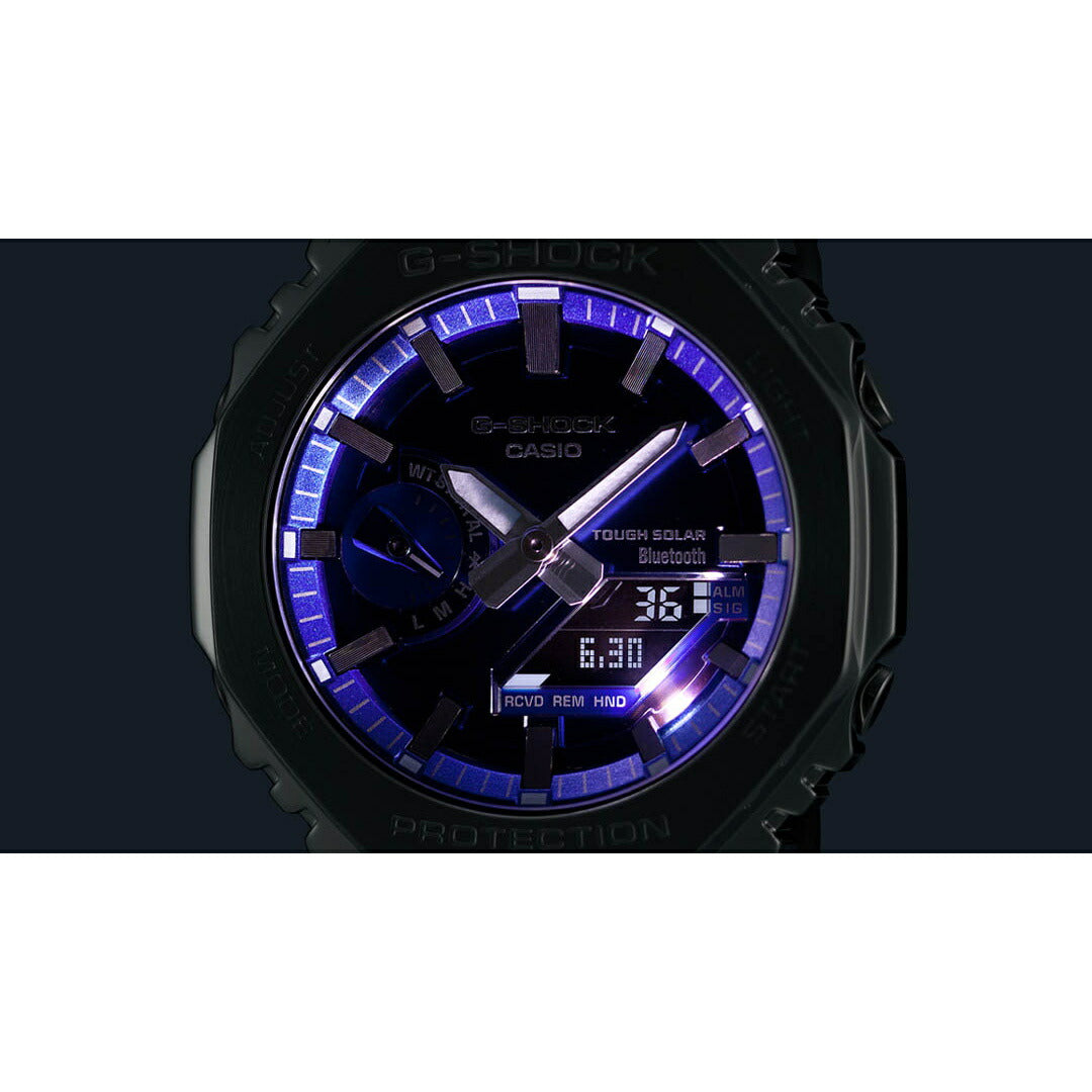 G-SHOCK カシオ Gショック CASIO GM-B2100AD-2AJF タフソーラー フルメタル シルバー メタリックブルー 腕時計 メンズ スマートフォンリンク【2024 新作】