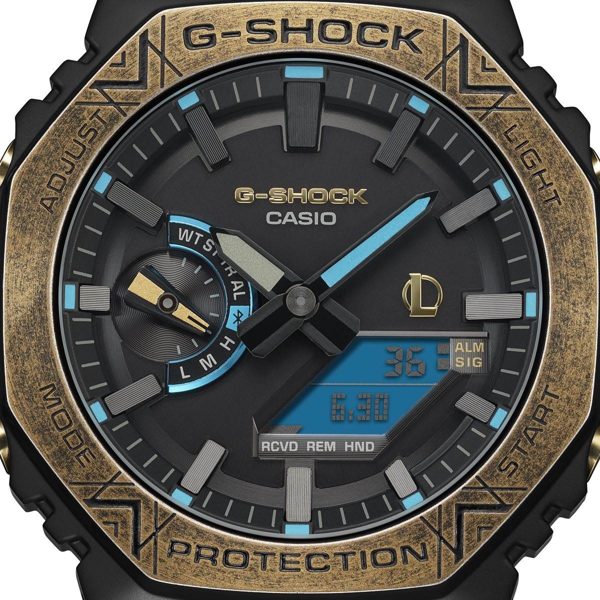 G-SHOCK カシオ Gショック CASIO LEAGUE OF LEGENDS コラボ 限定 GM-B2100LL-1AJR タフソーラー フルメタル 腕時計 リーグ・オブ・レジェンド ヘクステック モチーフ