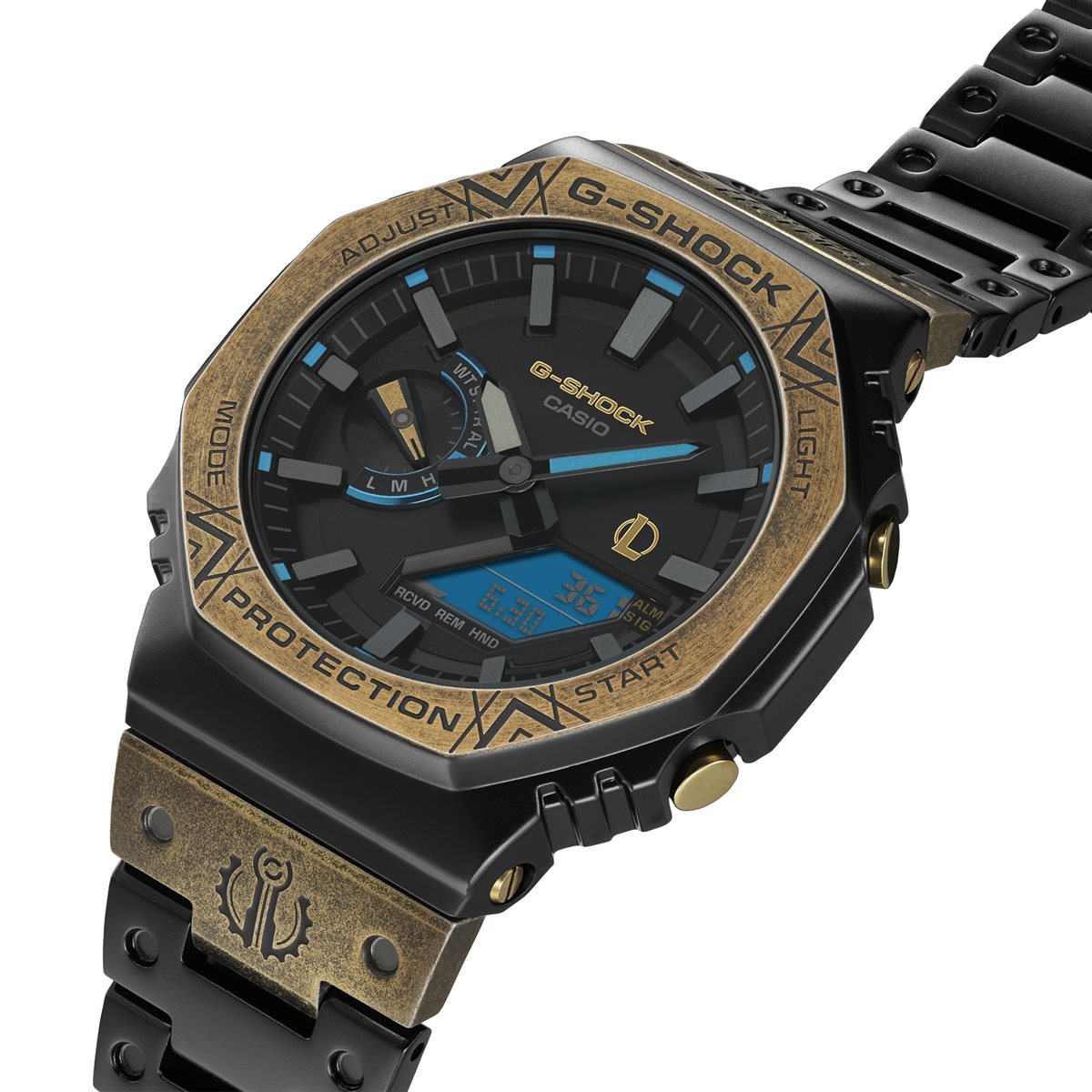 G-SHOCK カシオ Gショック CASIO LEAGUE OF LEGENDS コラボ 限定 GM-B2100LL-1AJR タフソーラー フルメタル 腕時計 リーグ・オブ・レジェンド ヘクステック モチーフ