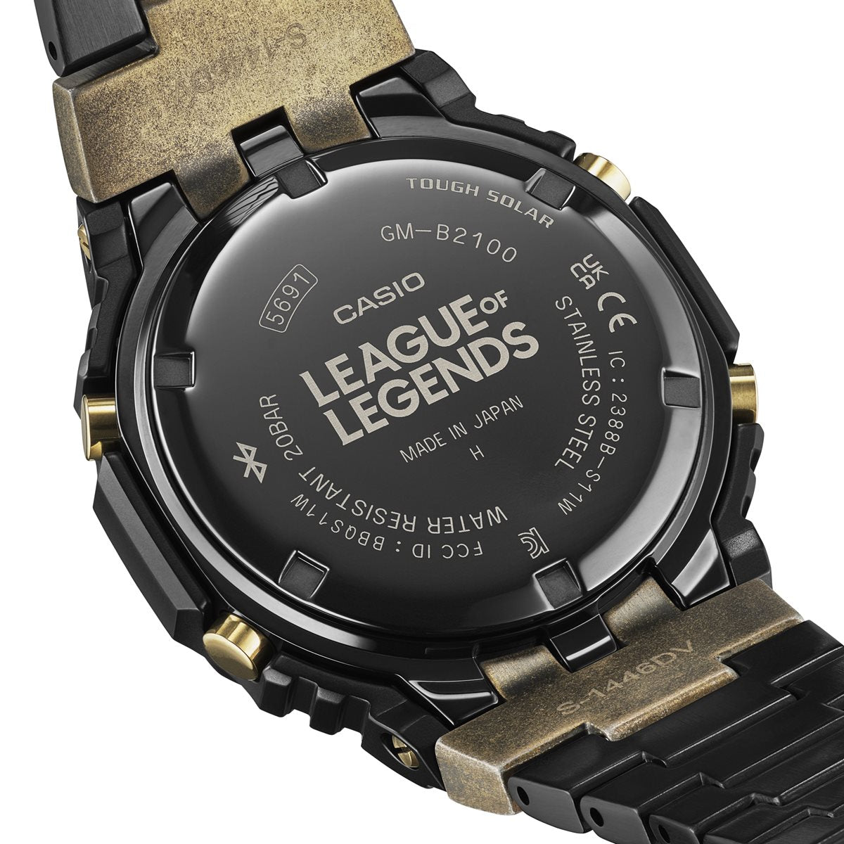 G-SHOCK カシオ Gショック CASIO LEAGUE OF LEGENDS コラボ 限定 GM-B2100LL-1AJR タフソーラー フルメタル 腕時計 リーグ・オブ・レジェンド ヘクステック モチーフ