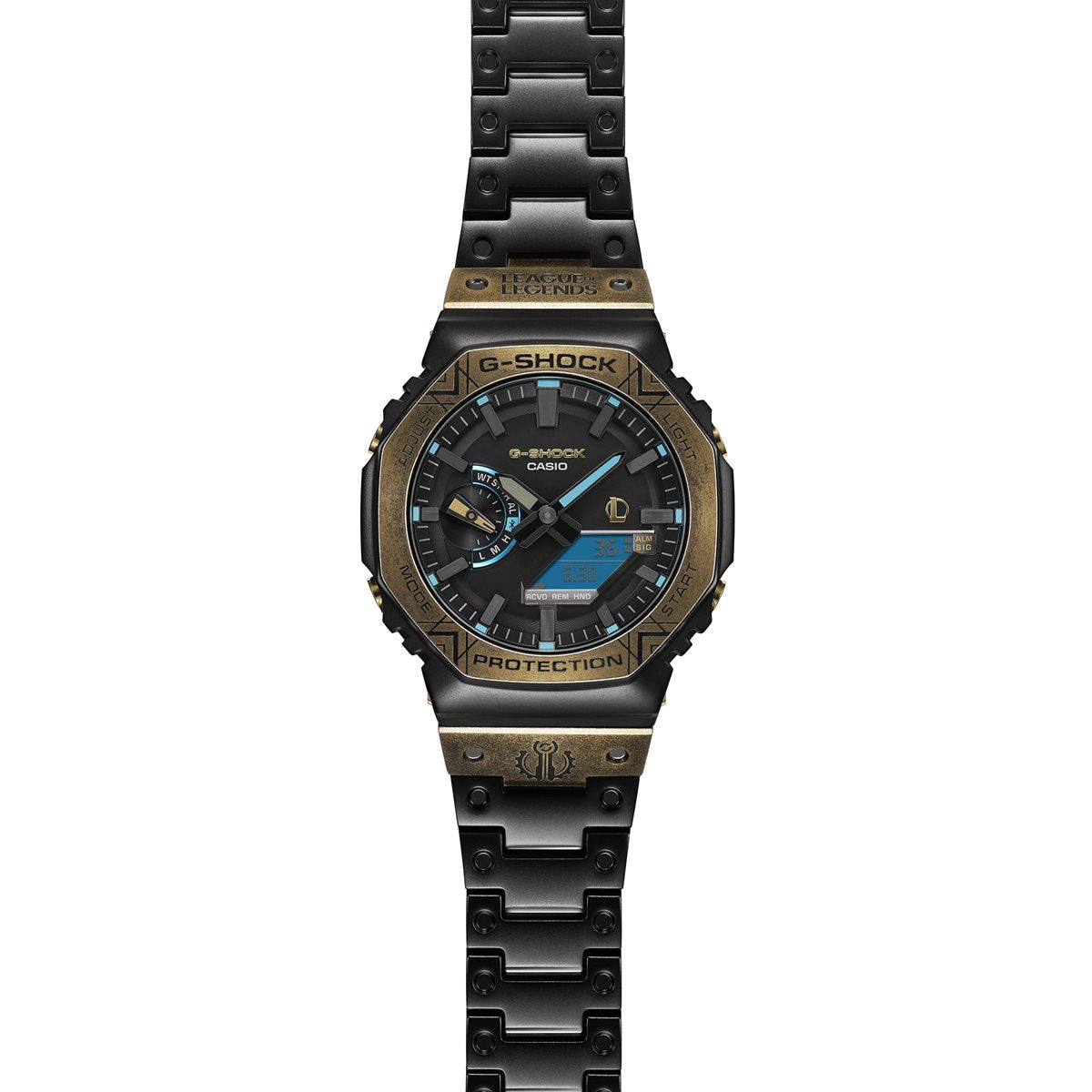 G-SHOCK カシオ Gショック CASIO LEAGUE OF LEGENDS コラボ 限定 GM-B2100LL-1AJR タフソーラー フルメタル 腕時計 リーグ・オブ・レジェンド ヘクステック モチーフ