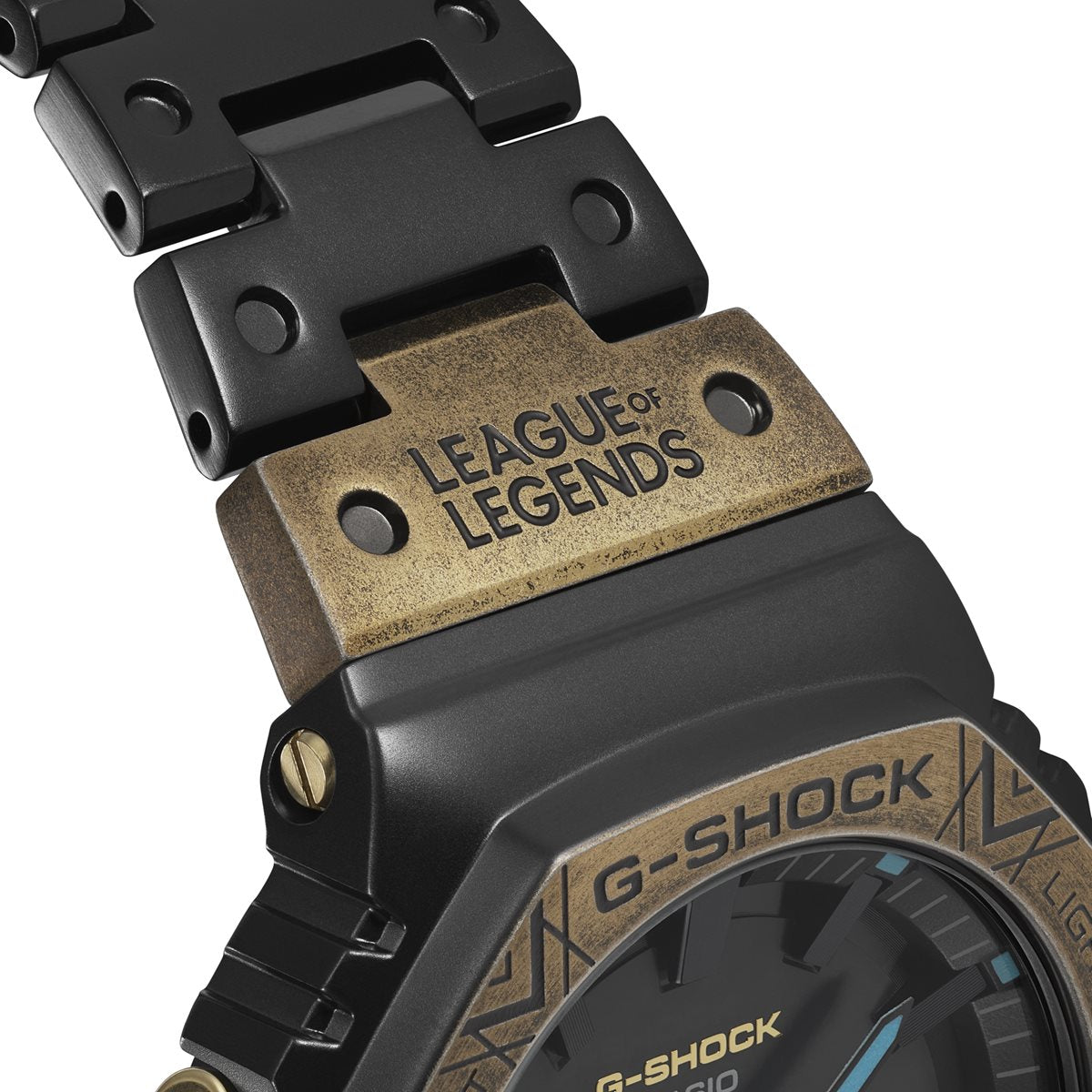 G-SHOCK カシオ Gショック CASIO LEAGUE OF LEGENDS コラボ 限定 GM-B2100LL-1AJR タフソーラー フルメタル 腕時計 リーグ・オブ・レジェンド ヘクステック モチーフ