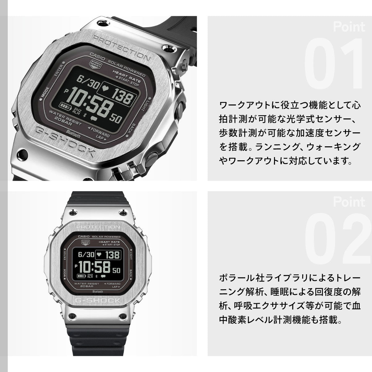 G-SHOCK G-SQUAD カシオ Gショック ジースクワッド CASIO Bluetooth搭載 USB充電対応 ソーラー 腕時計 メンズ GM-H5600-1JR【2026 新作】