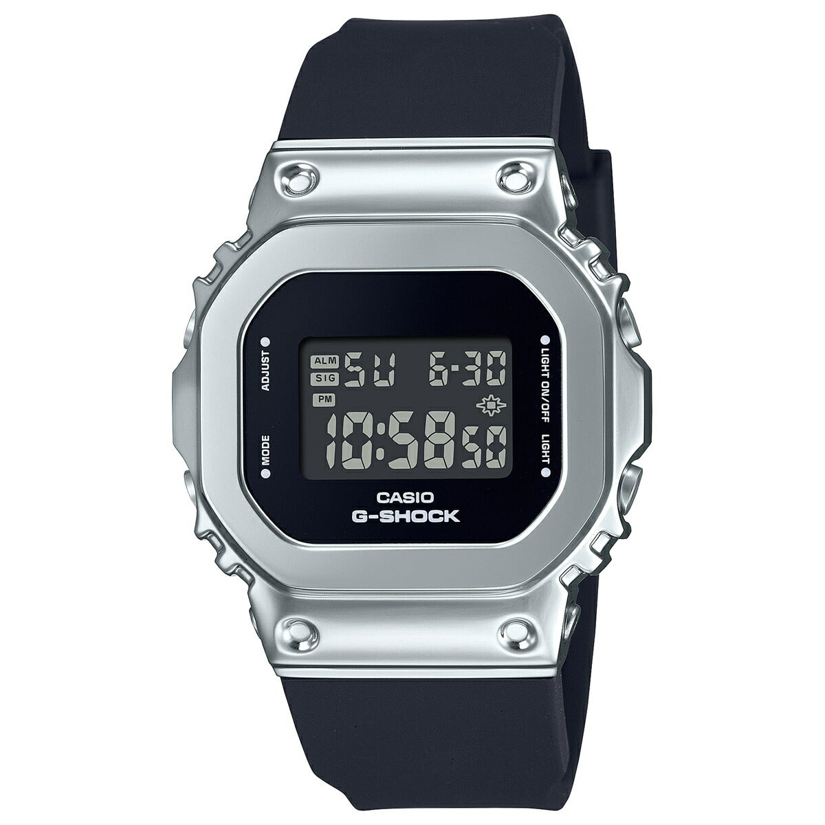 G-SHOCK カシオ Gショック CASIO デジタル 腕時計 メンズ レディース GM-S5600U-1JF ブラック シルバー メタルカバー コンパクトサイズ LEDバックライト