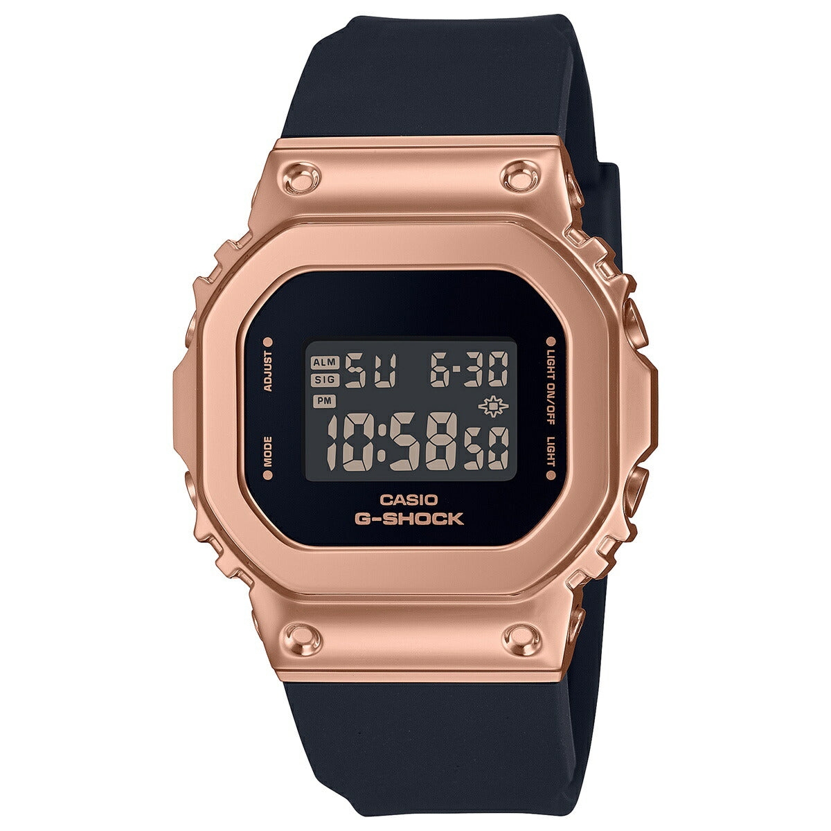 G-SHOCK カシオ Gショック CASIO デジタル 腕時計 メンズ レディース GM-S5600UPG-1JF ブラック ピンクゴールド メタルカバー コンパクトサイズ LEDバックライト