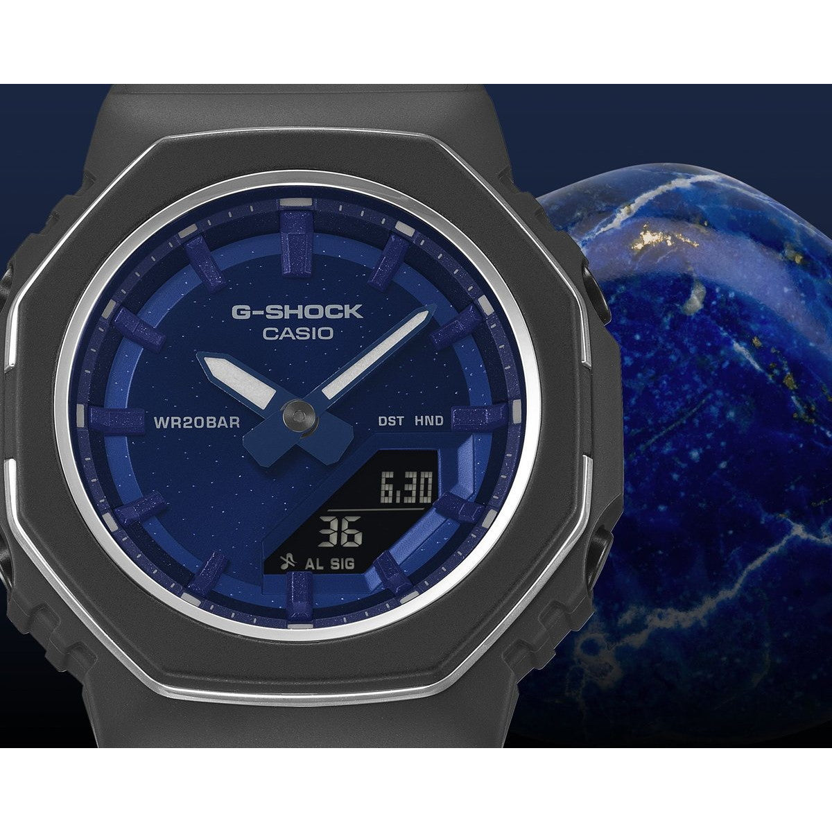 G-SHOCK カシオ Gショック CASIO アナデジ 腕時計 メンズ レディース GMA-P2110SC-2AJF ネイビー 天然石 ラピスラズリ イメージ【2025 新作】