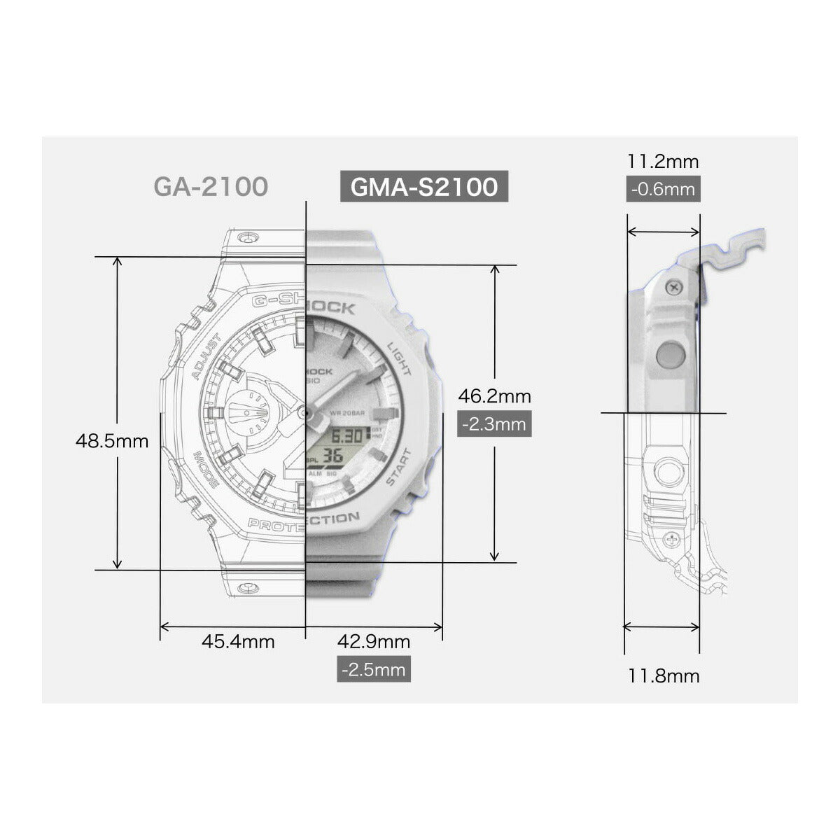 G-SHOCK カシオ Gショック CASIO アナデジ 腕時計 メンズ レディース GMA-S2100NC-4A2JF GA-2100 バジルの葉 モチーフ 小型化・薄型化モデル