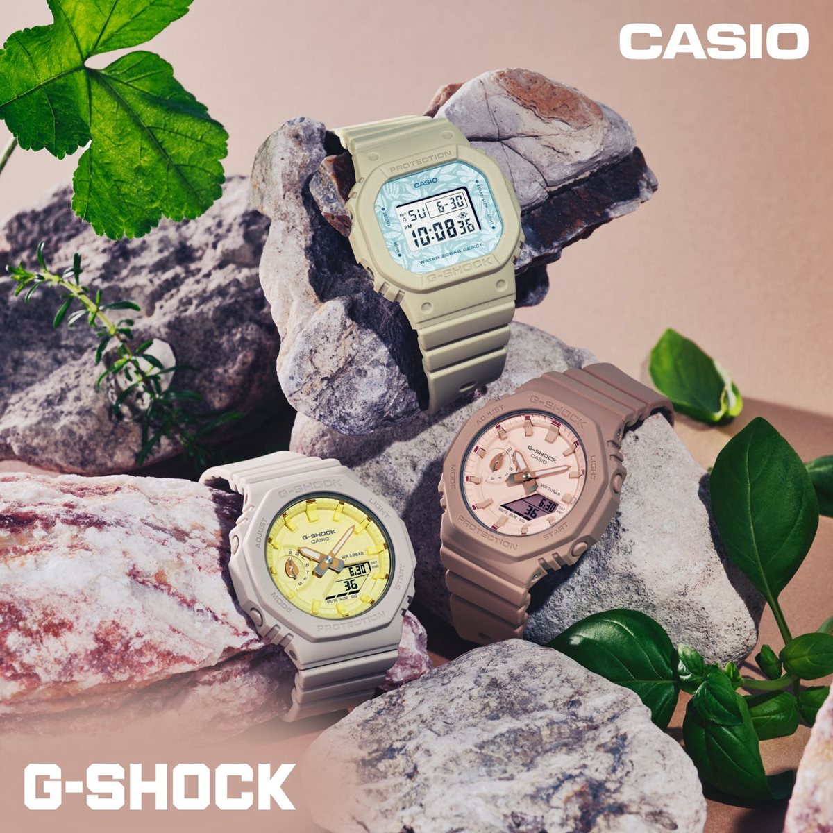 G-SHOCK カシオ Gショック CASIO アナデジ 腕時計 メンズ レディース GMA-S2100NC-4A2JF GA-2100 バジルの葉 モチーフ 小型化・薄型化モデル