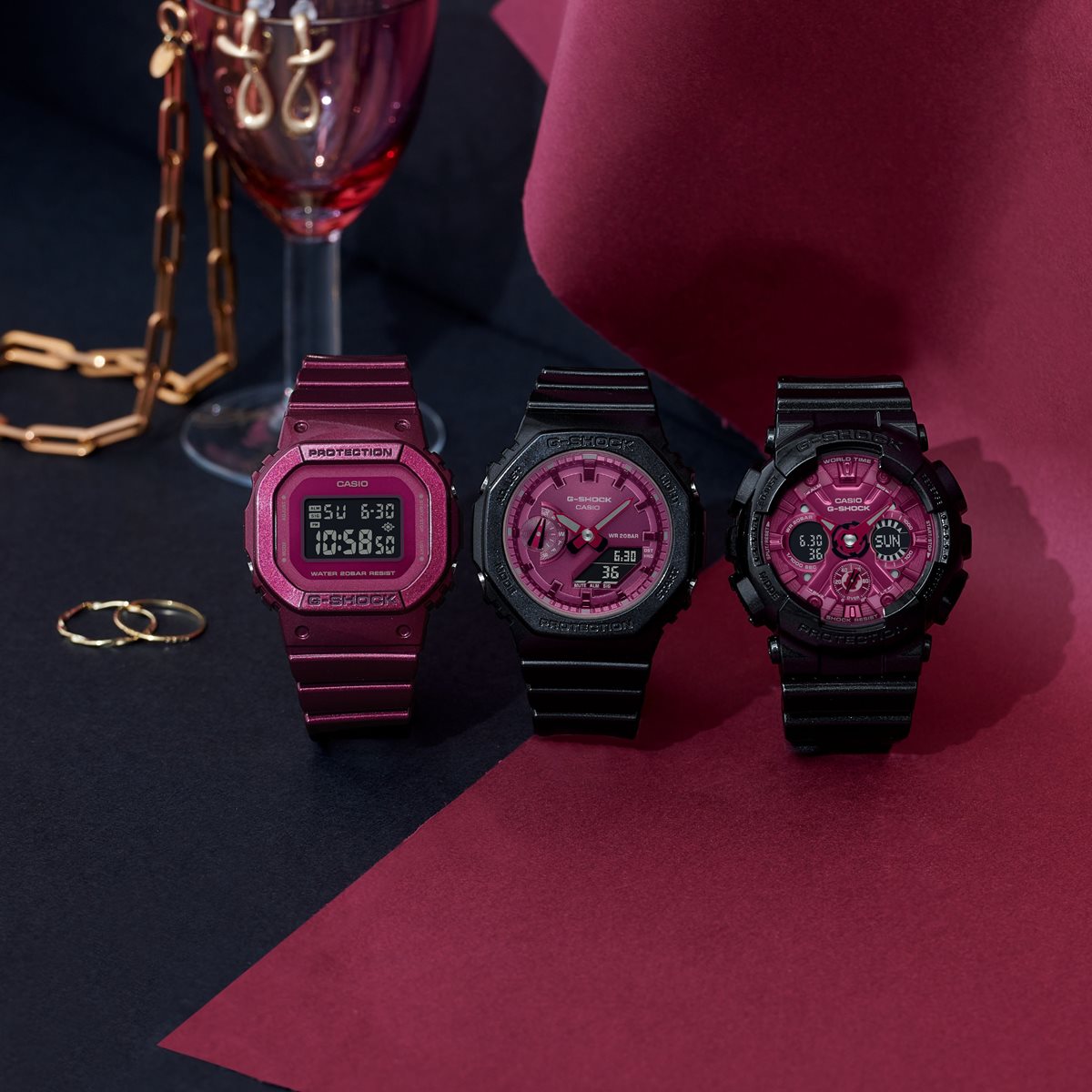 G-SHOCK アナデジ カシオ Gショック CASIO オンライン限定モデル 腕時計 メンズ レディース GMA-S2100RB-1AJF 小型化・薄型化モデル Black Red