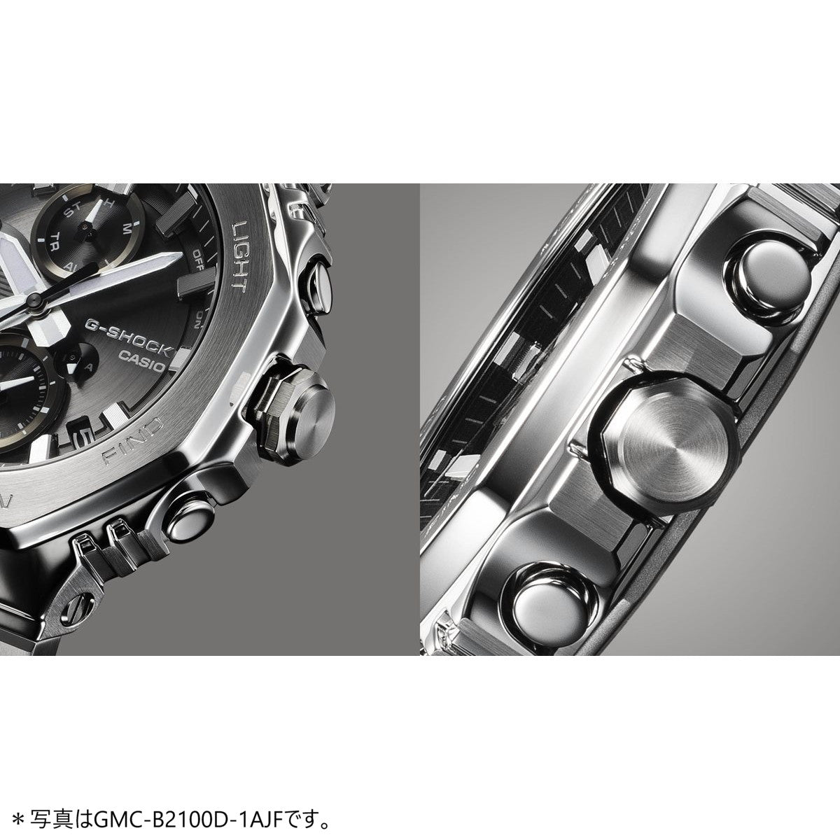 G-SHOCK カシオ Gショック CASIO GMC-B2100AD-2AJF タフソーラー フルメタル シルバー ブルー クロノグラフ 腕時計 メンズ スマートフォンリンク【2024 新作】